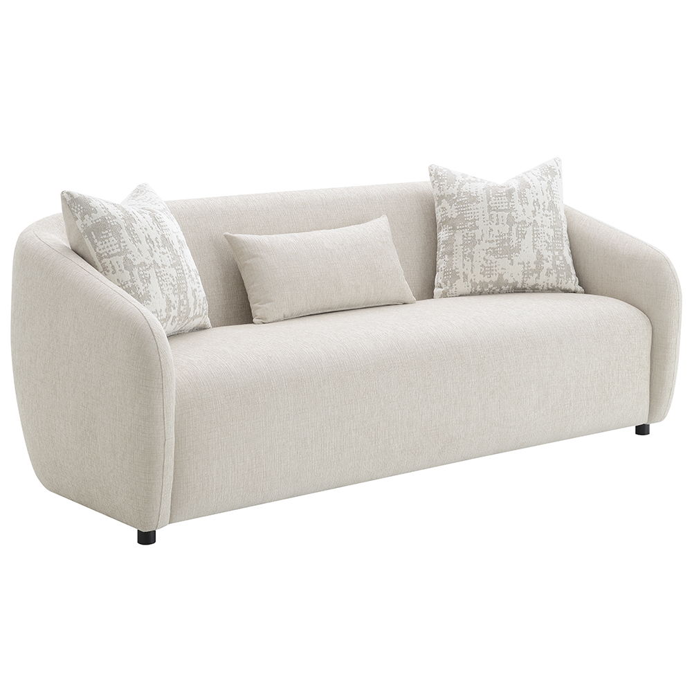 Etienne - Sofa With 3 Pillows - Beige Linen, beige, view 2