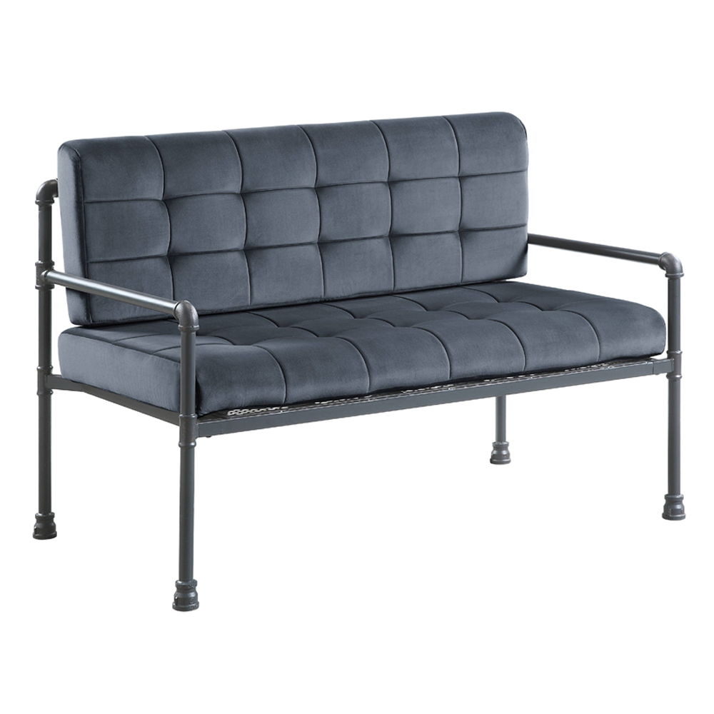 Brantley - Loveseat - Gray Velvet & Sandy Gray, dark gray, view 2