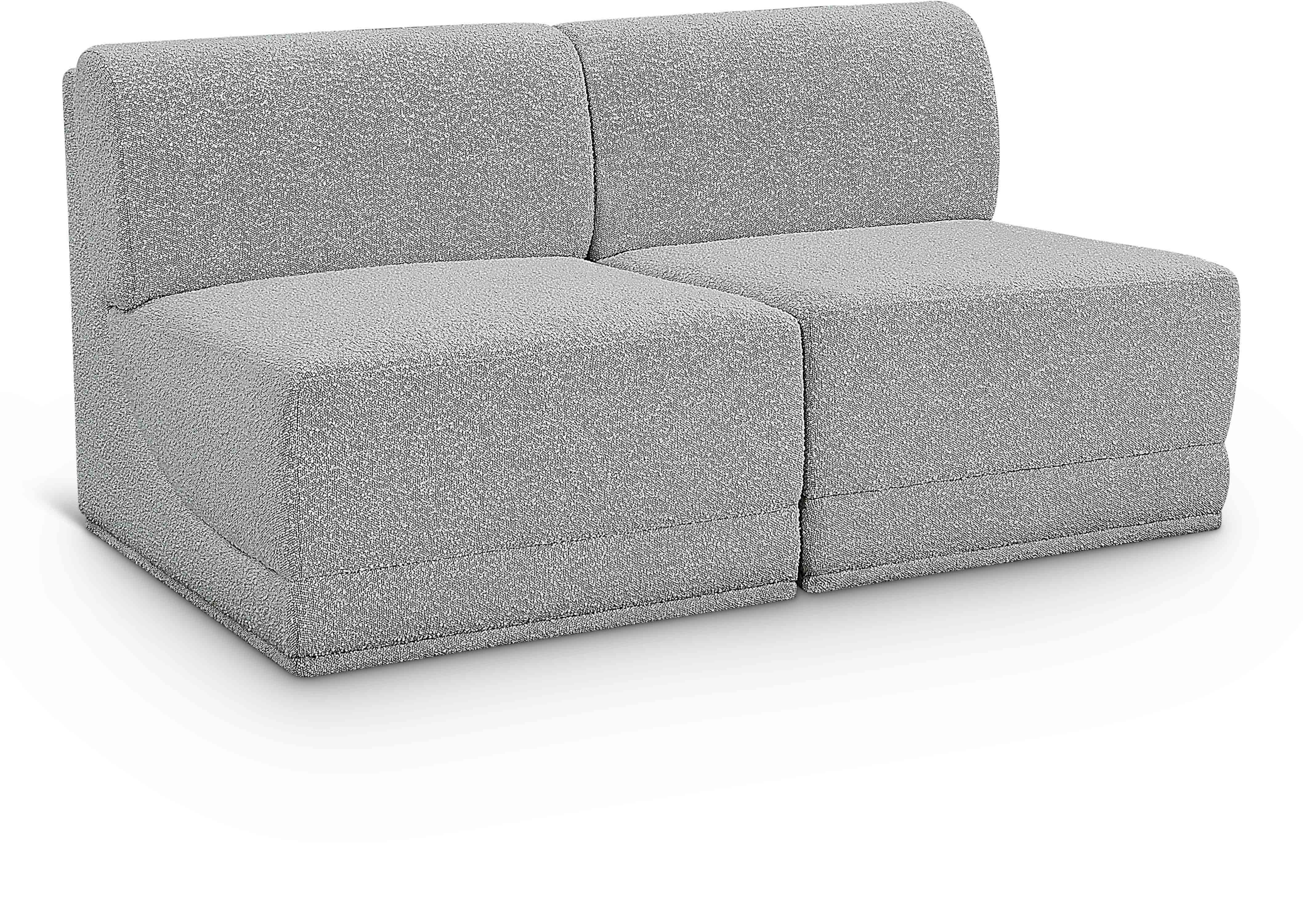 Ollie - 2 Seat Armless Modular Sofa - Gray