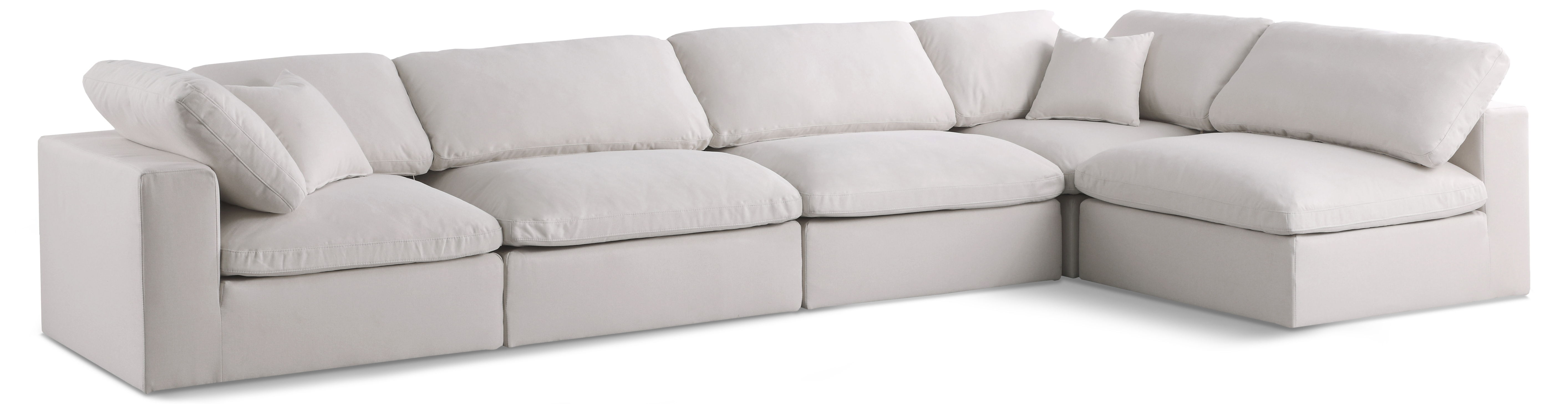 Plush - 5 Piece Modular Sectional - Cream