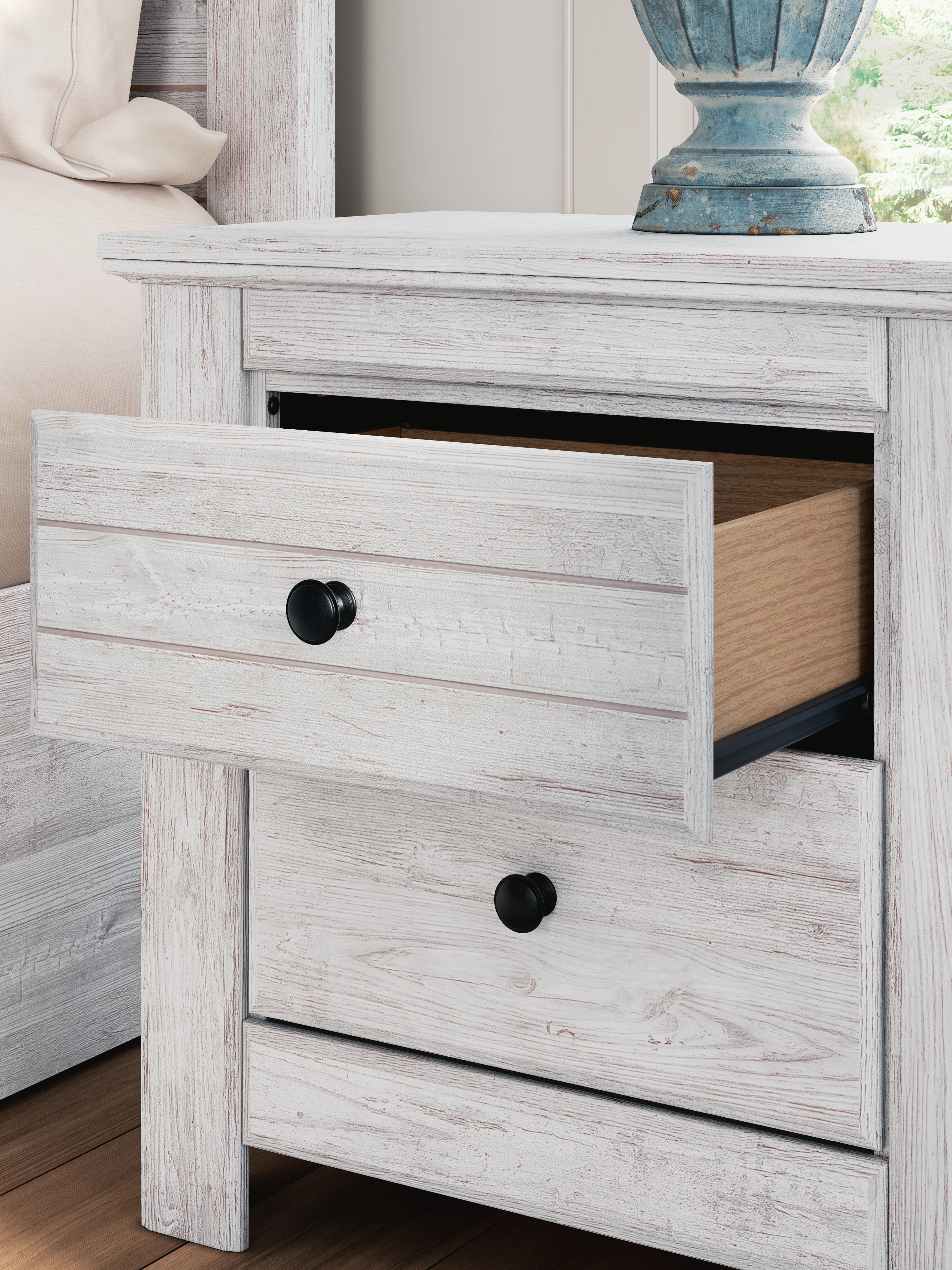 Ashley Furniture Makidern - Two Drawer Night Stand - Whitewash - Image 10