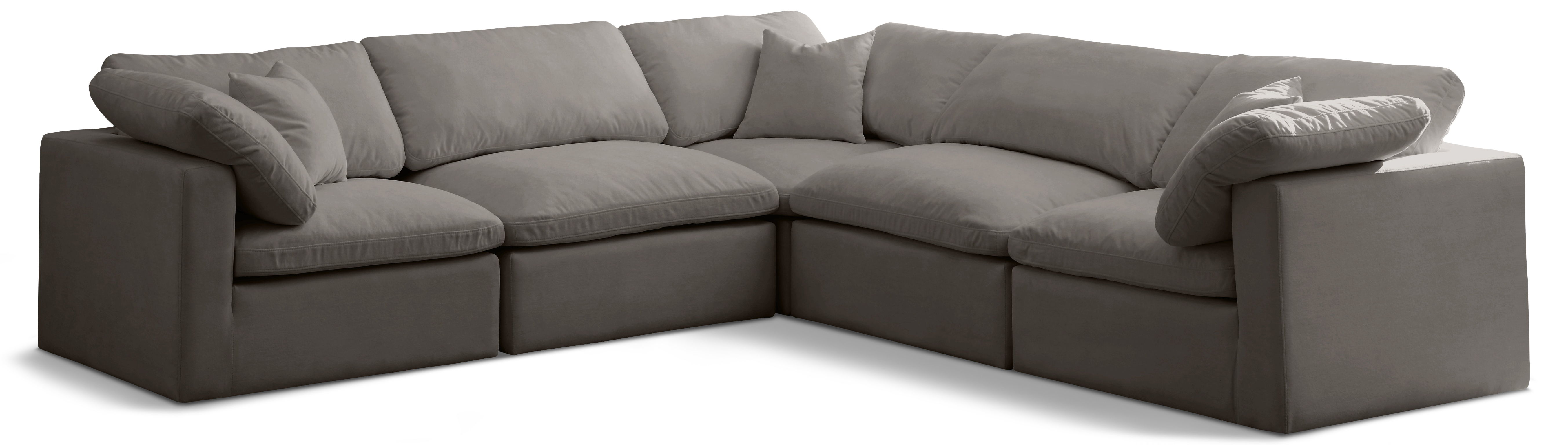 Plush - 5 Piece Modular Corner Sectional - Gray
