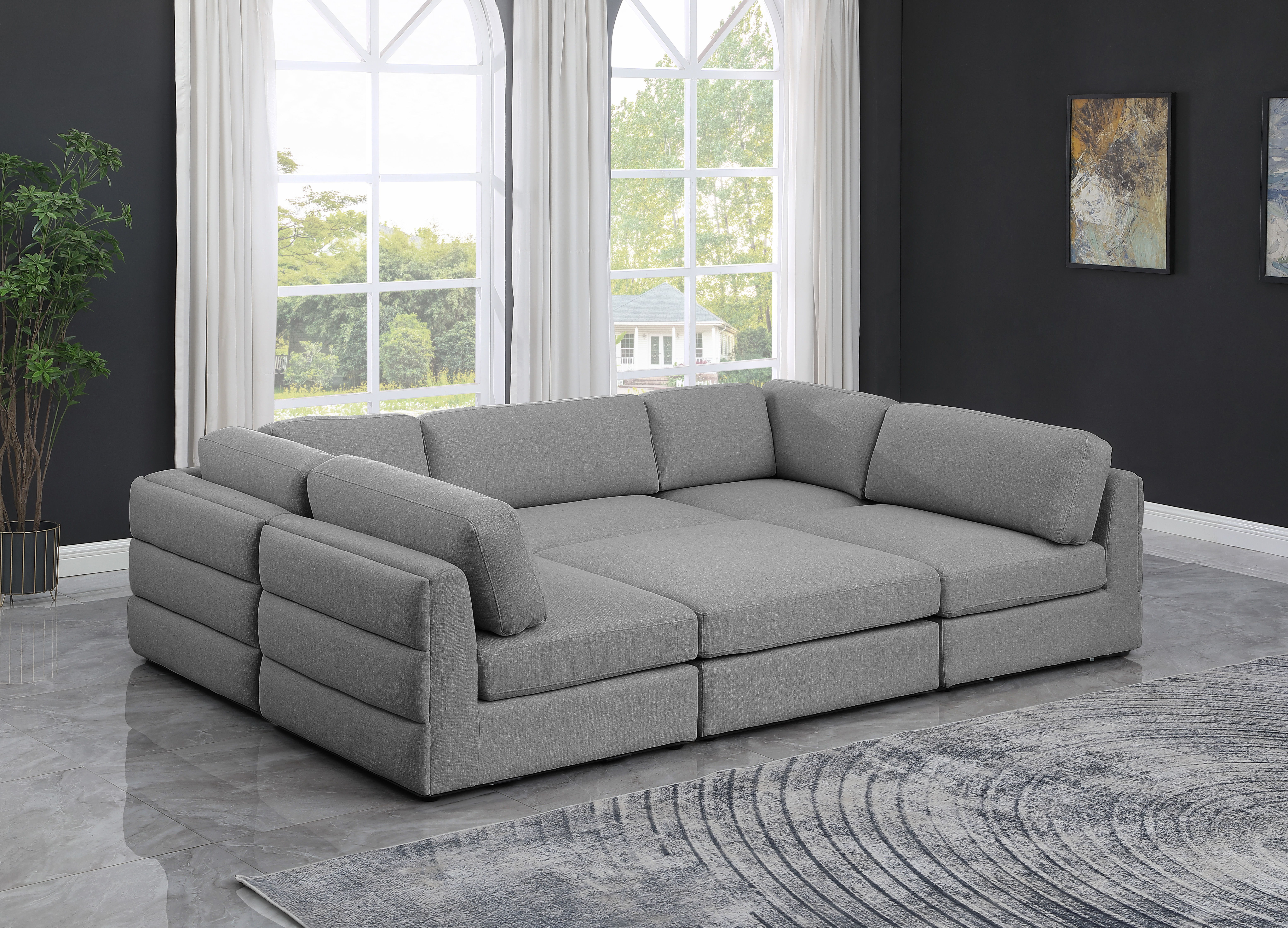 Beckham - 6 Piece Modular Sectional - Gray