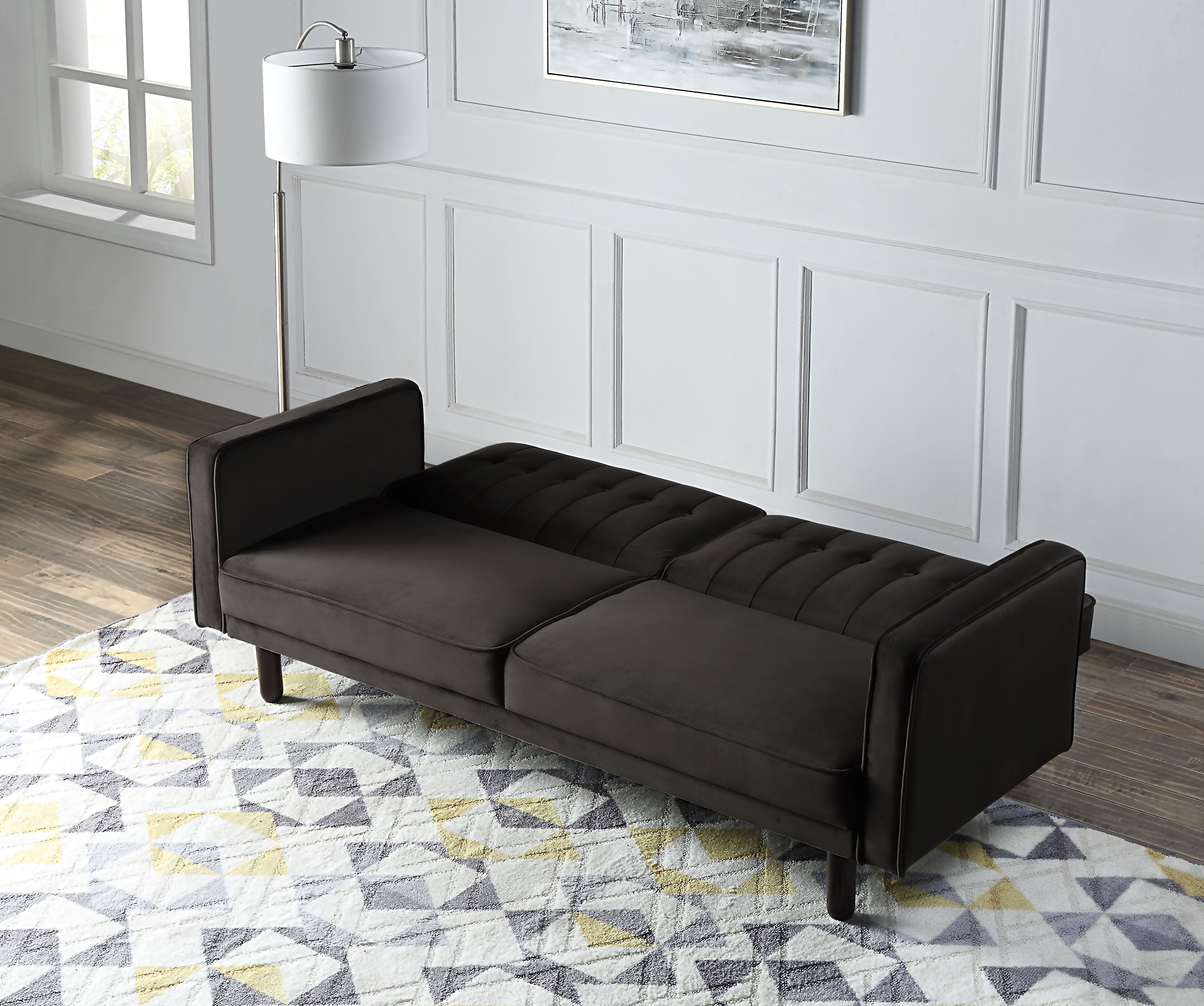 Qinven - Adjustable Sofa - Dark Brown Velvet, dark brown, view 7