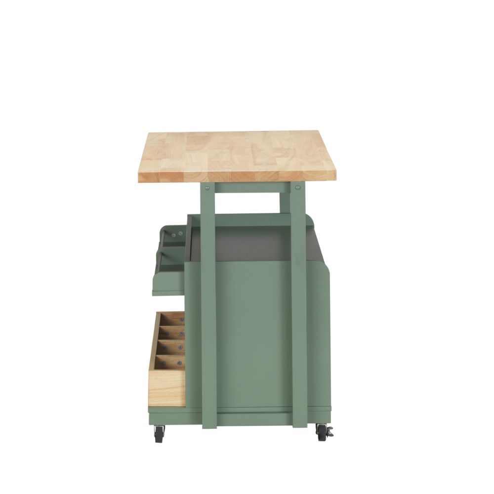 Harper - Kitchen Cart - Natural & Green, dark green, view 6