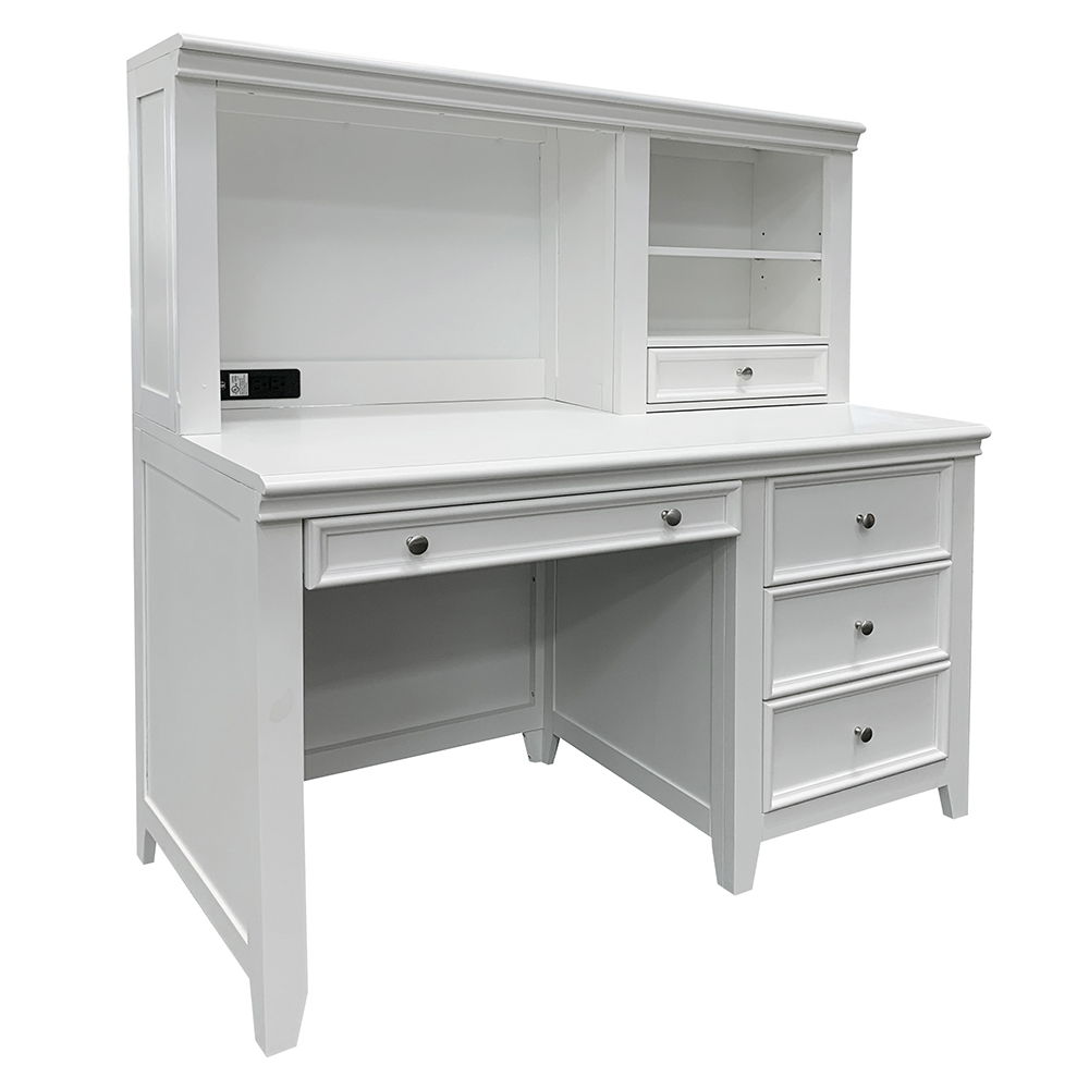 Lacey - Writing Desk - White, white, view 4