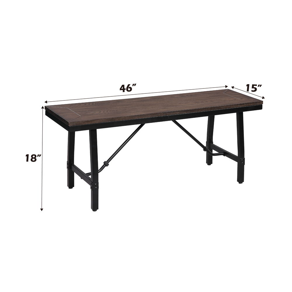 Mariatu - Bench - Oak & Black, black, view 4
