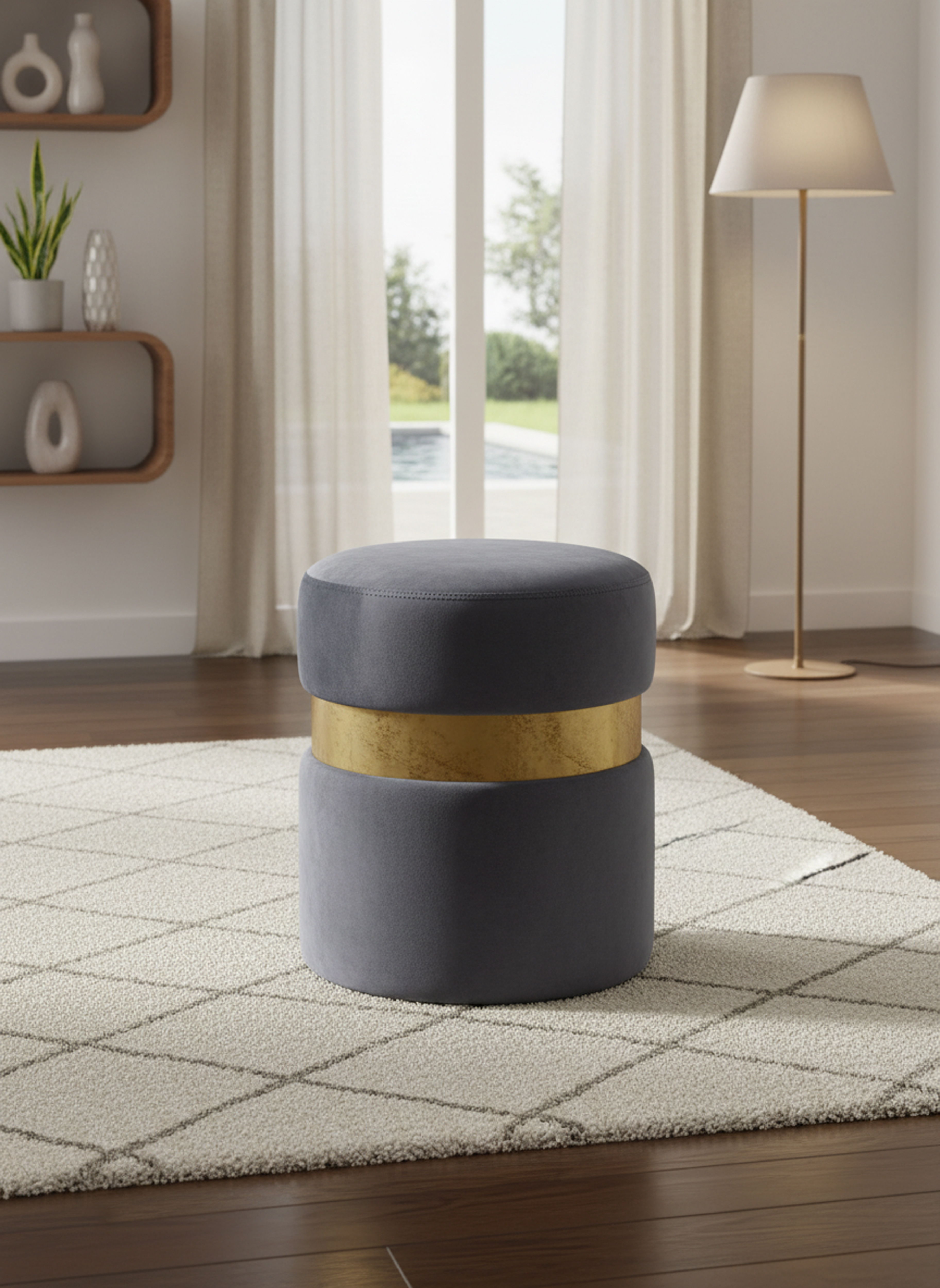 Hailey - Ottoman / Stool - Gray