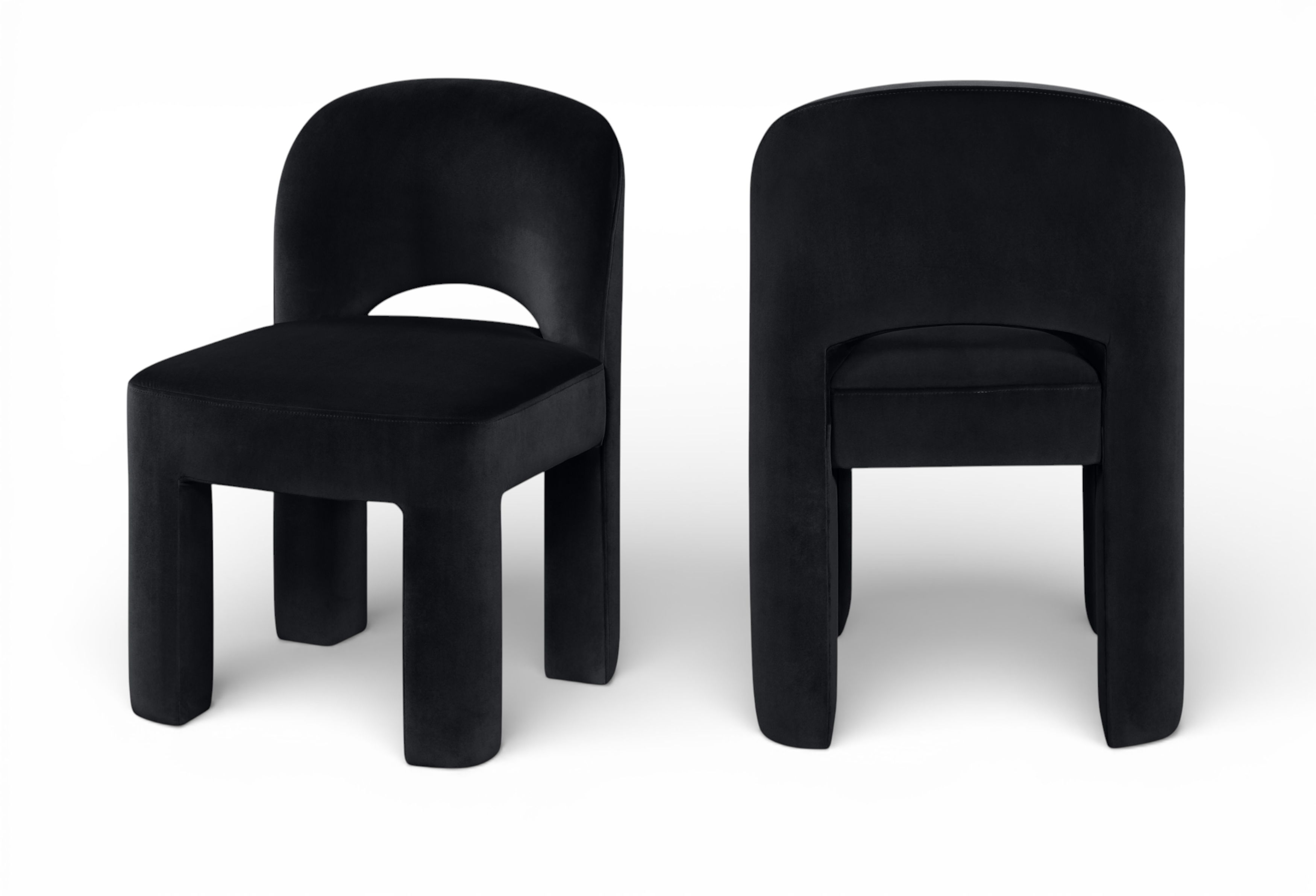Celine - Velvet Performance Fabric Upholstered Dining Chair (Set of 2) - Black
