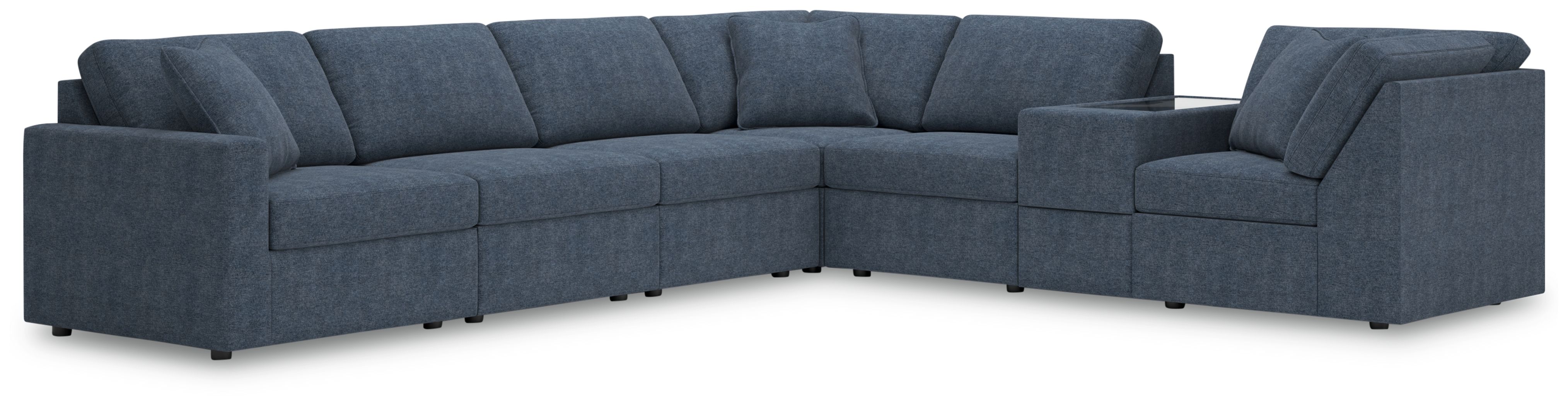 7 Pc · Sectional With Storage Console And Laf Corner Chair