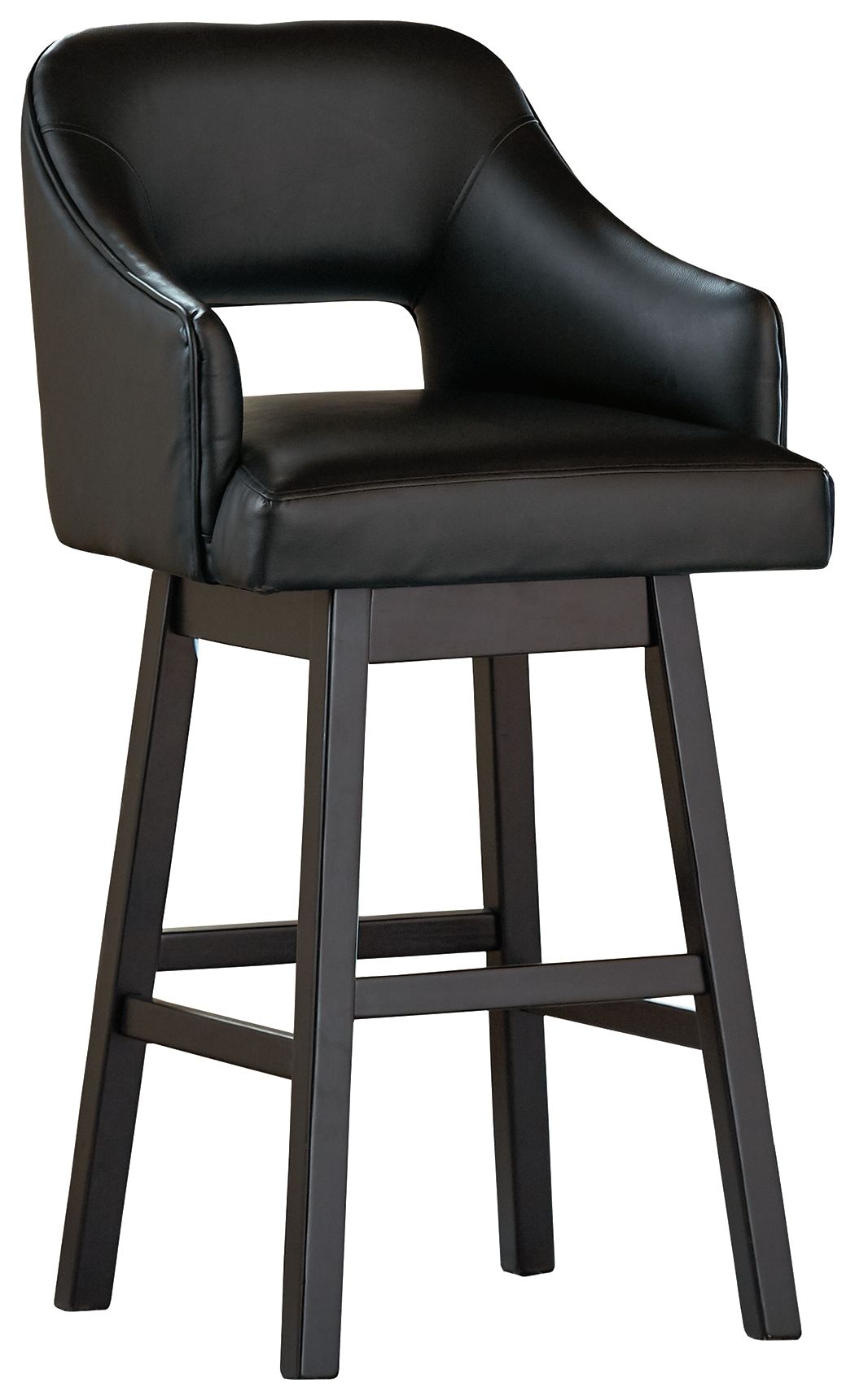 Tallenger - Tall UPH Swivel Barstool(Set of 2) - Black / Dark Brown