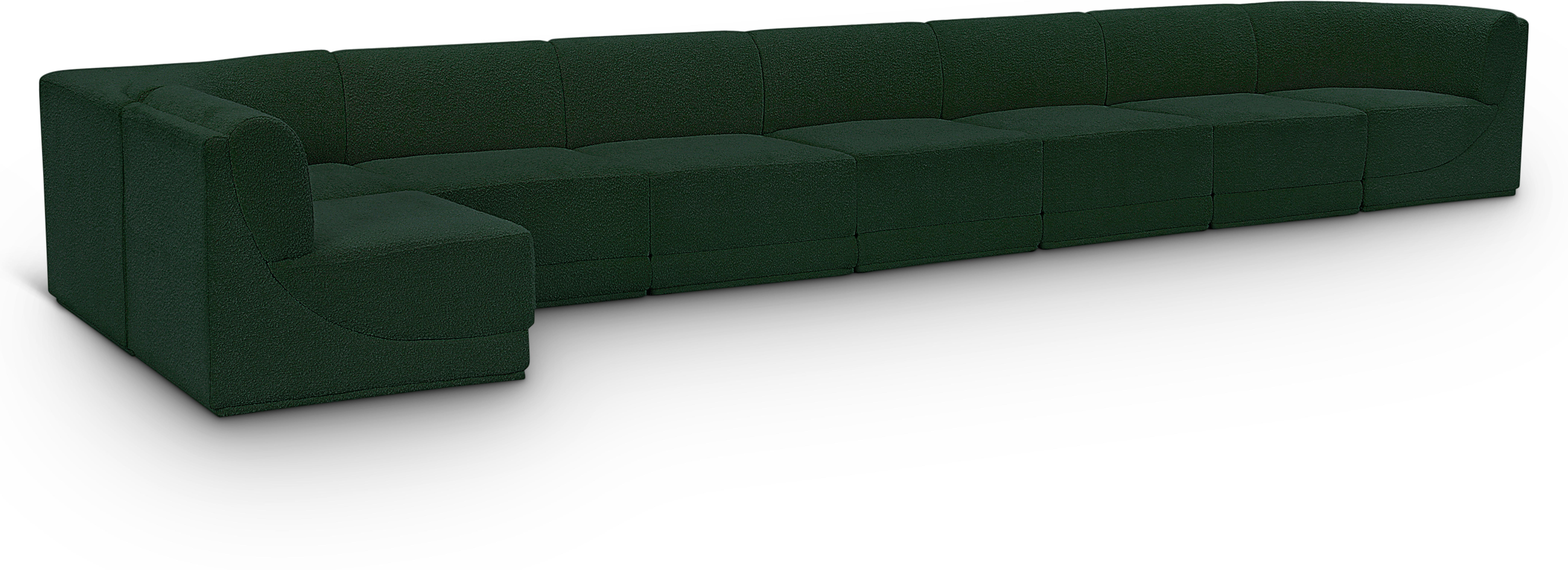 Ollie - 8 Piece Modular Sectional - Green