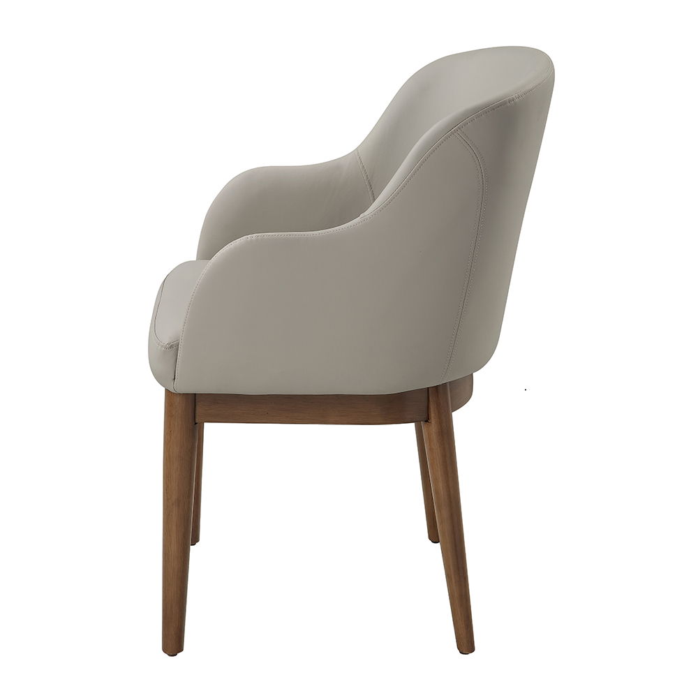 Harvey - Side Chair (Set of 2) - Synthetic Leather & Walnut, gray, view 4