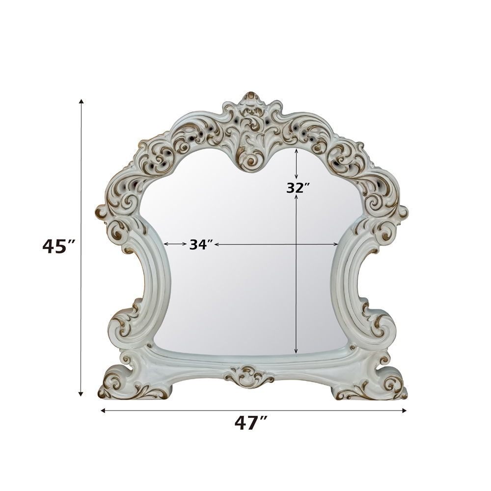 Vendome - Mirror - Antique Pearl, white, view 3