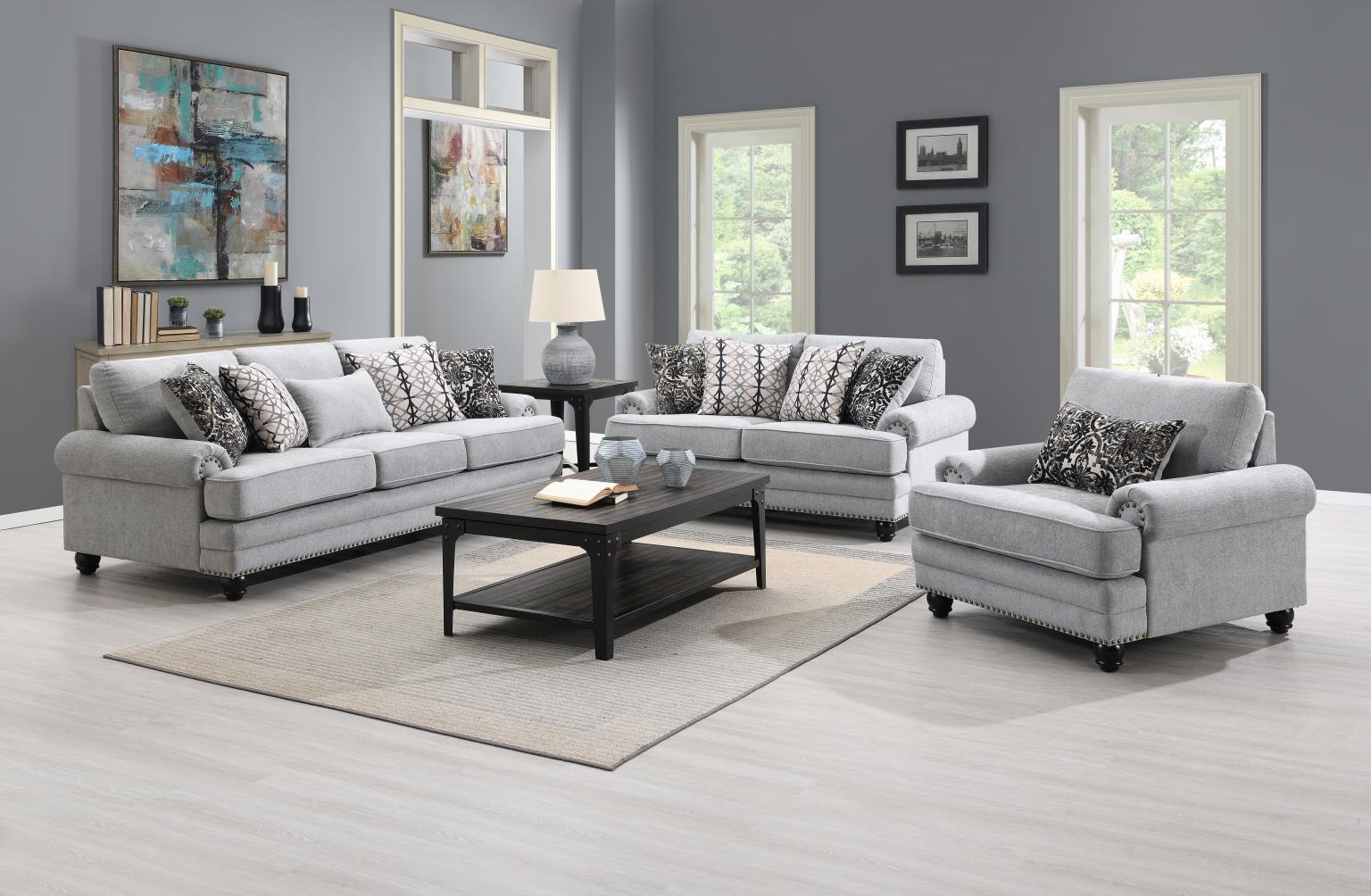 U237 - 2 Piece Living Room Set (Sofa & Loveseat) - Gray