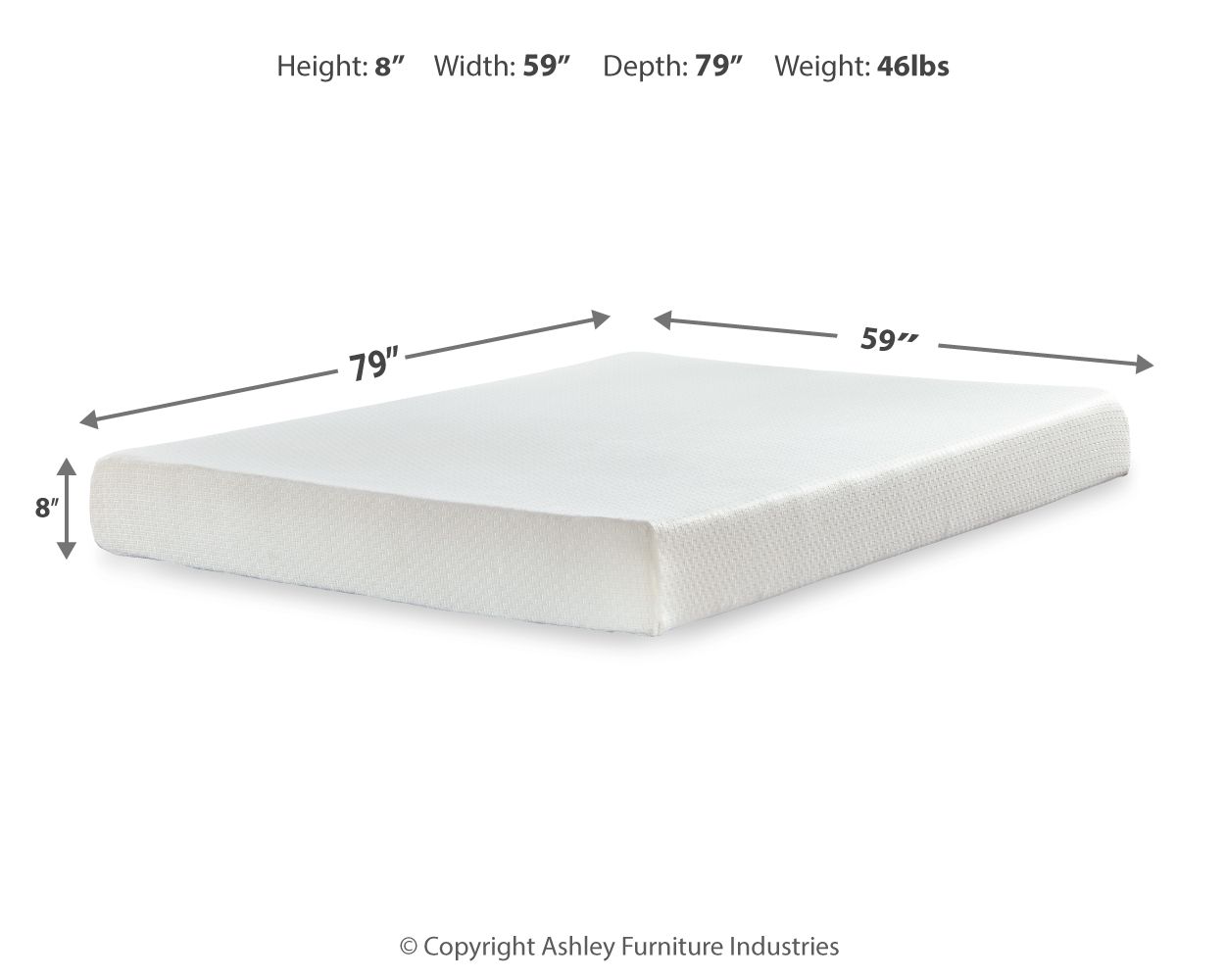 Ashley Furniture Chime 8 Inch Memory Foam - Queen Mattress - 8-inch - White - Image 14