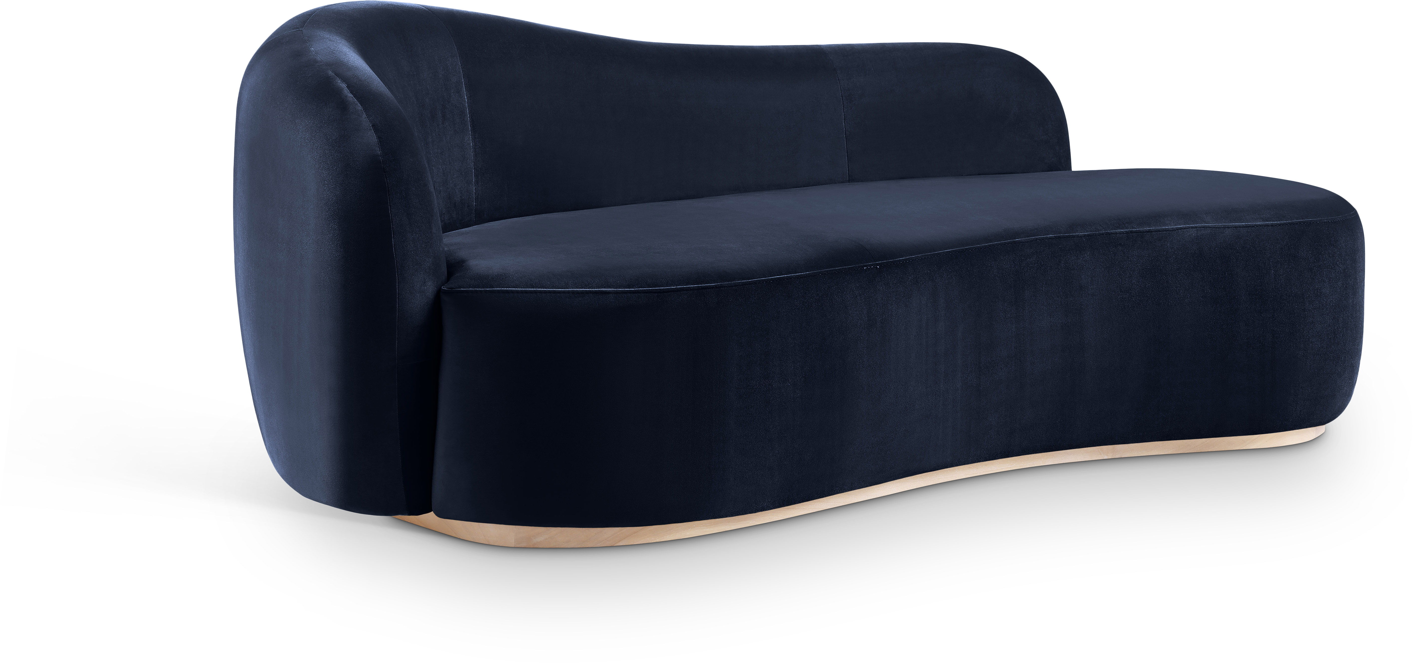 Gustavo - Velvet Upholstered Chaise - Navy