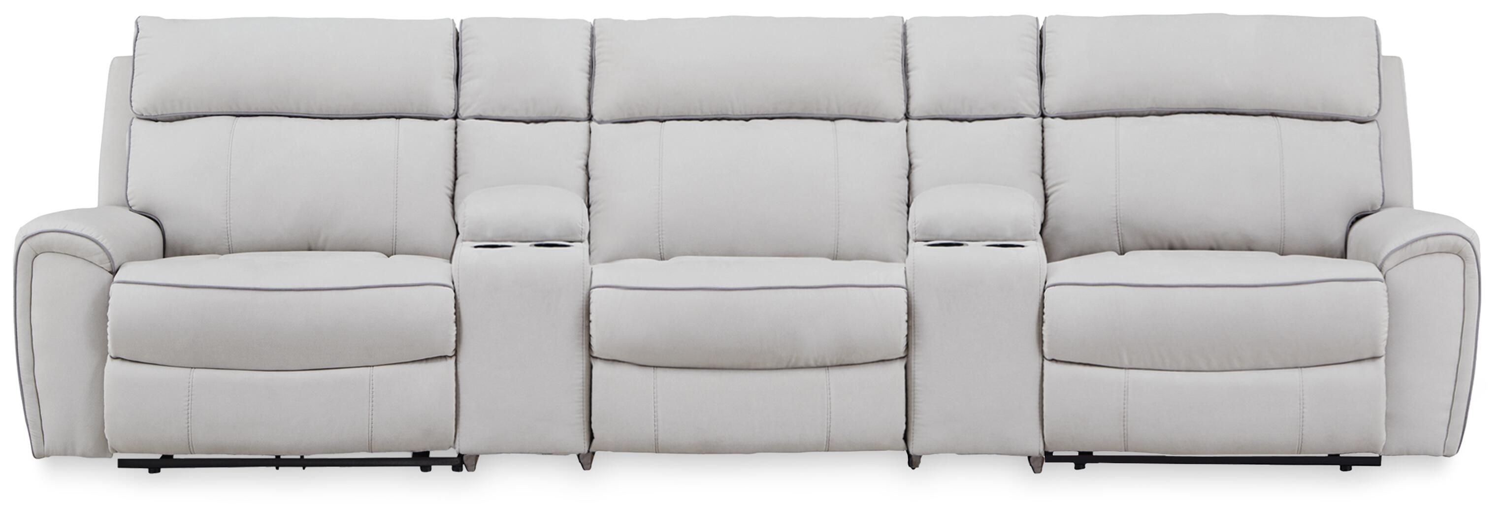 5 Pc · Power Reclining Sectional With Storage Consoles And Armless Chair