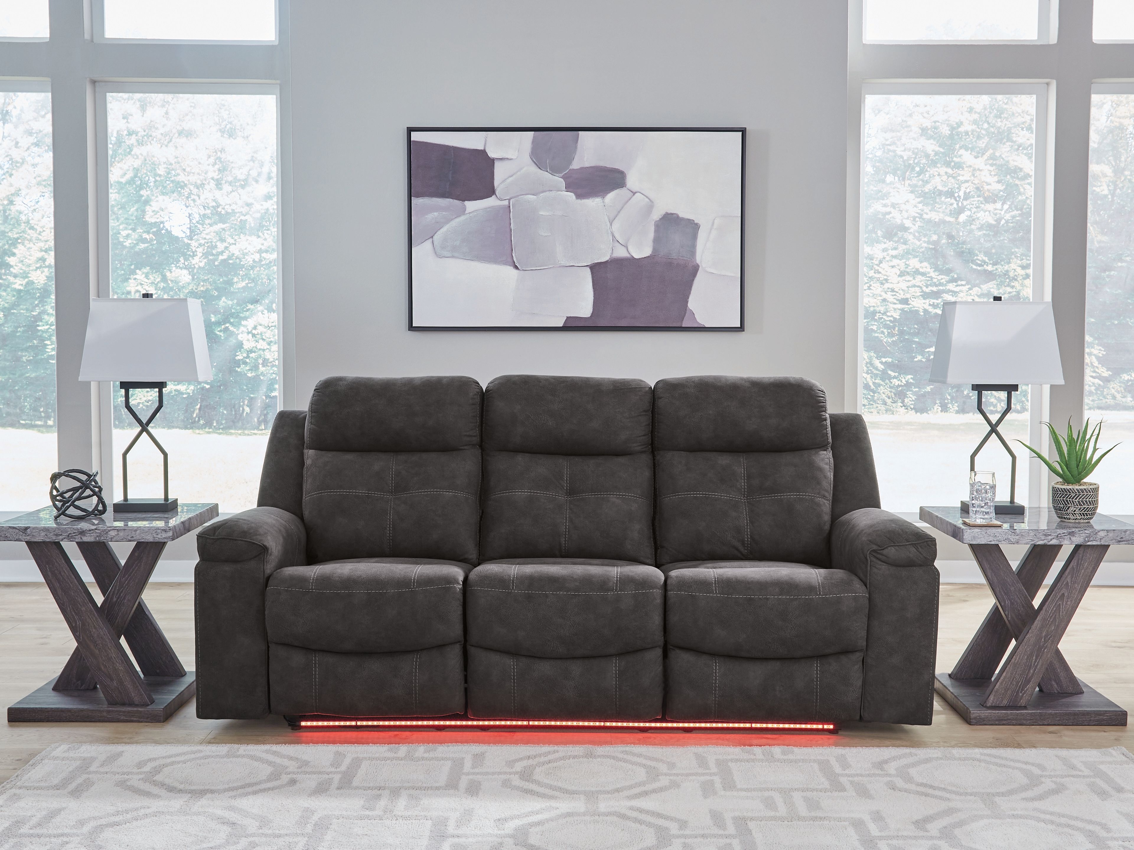 Ashley Furniture Brysonview - Reclining Sofa - Charcoal - Image 10