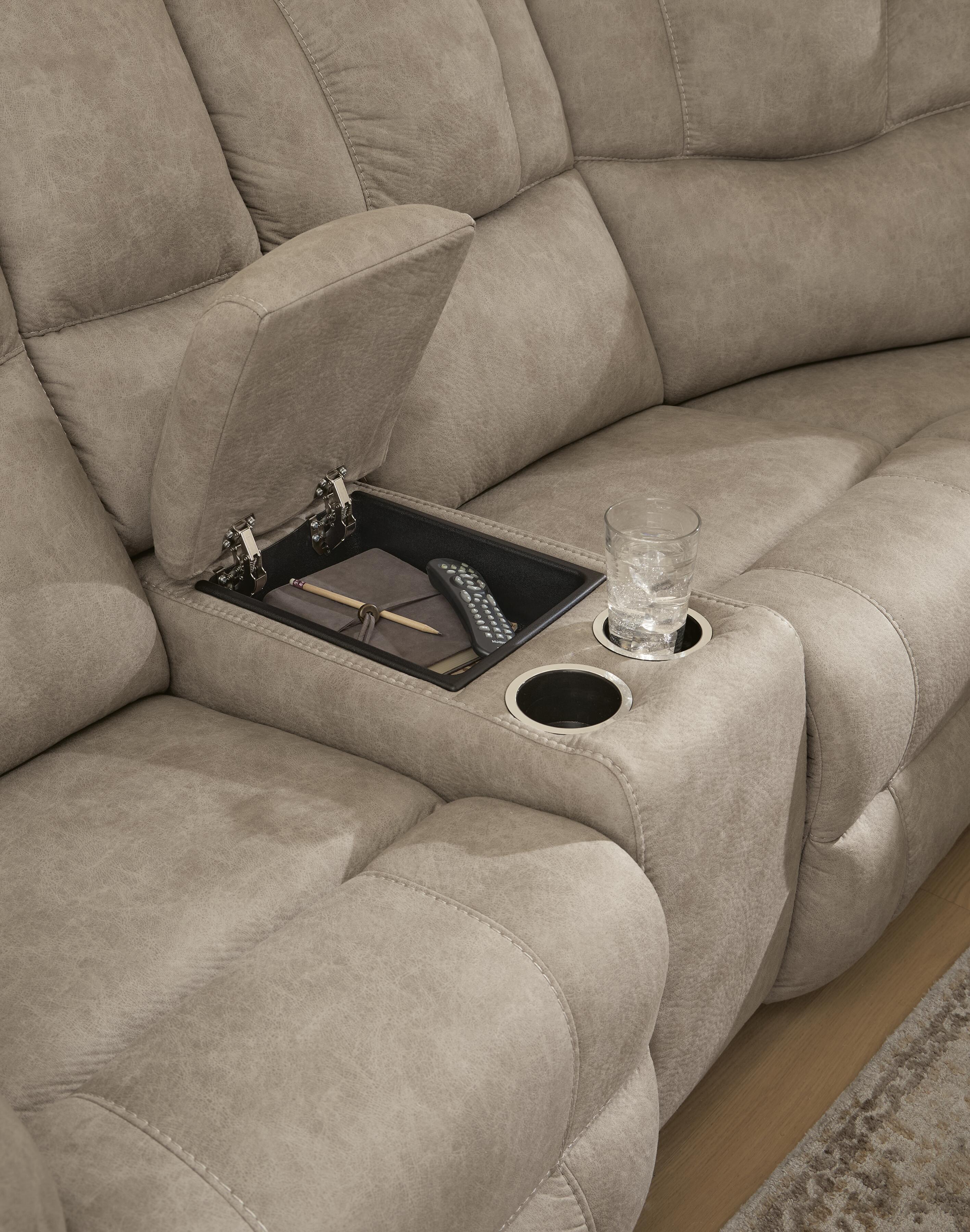 Ashley Furniture Pearce-Pike - 3-Piece Reclining Sectional With LAF Reclining Loveseat With Console - Birch - Image 4