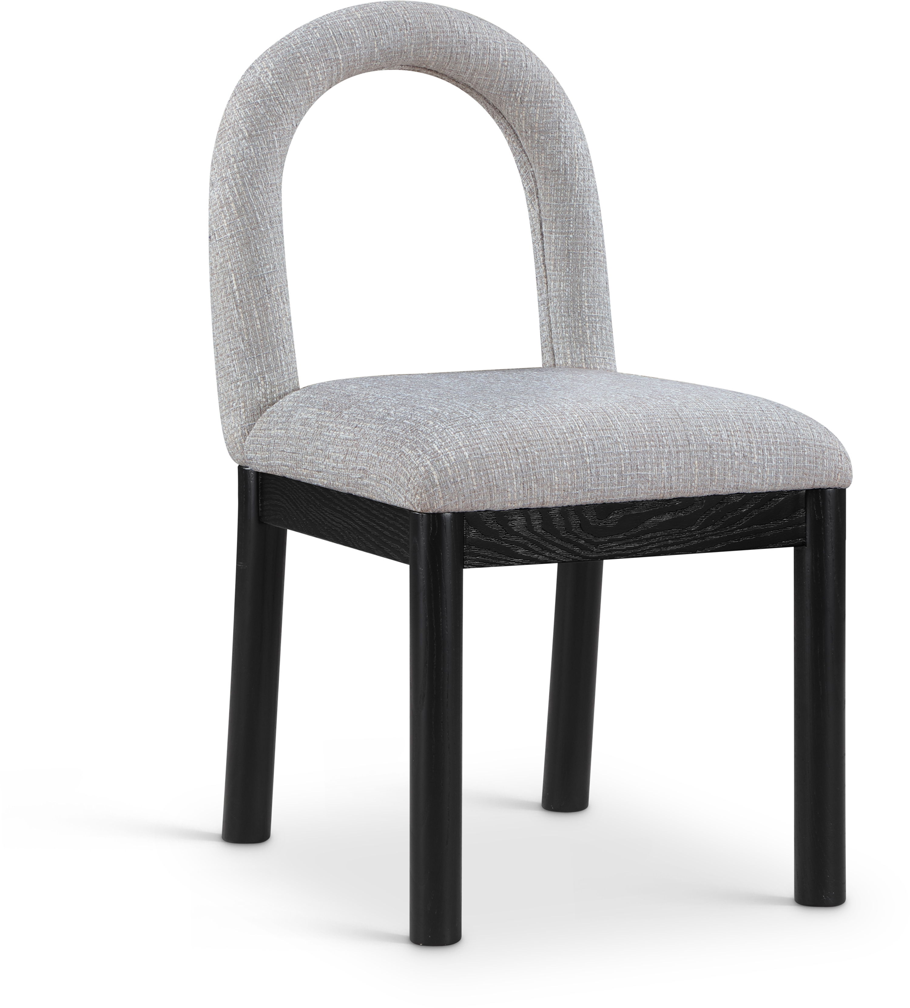 Conrad - Linen Dining Chair With Black Legs - Gray