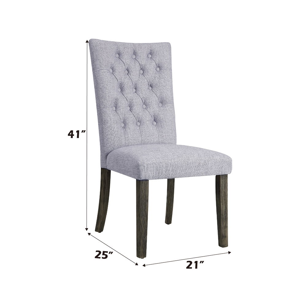 Merel - Side Chair (Set of 2) - Gray Linen & Gray Oak, gray, view 5