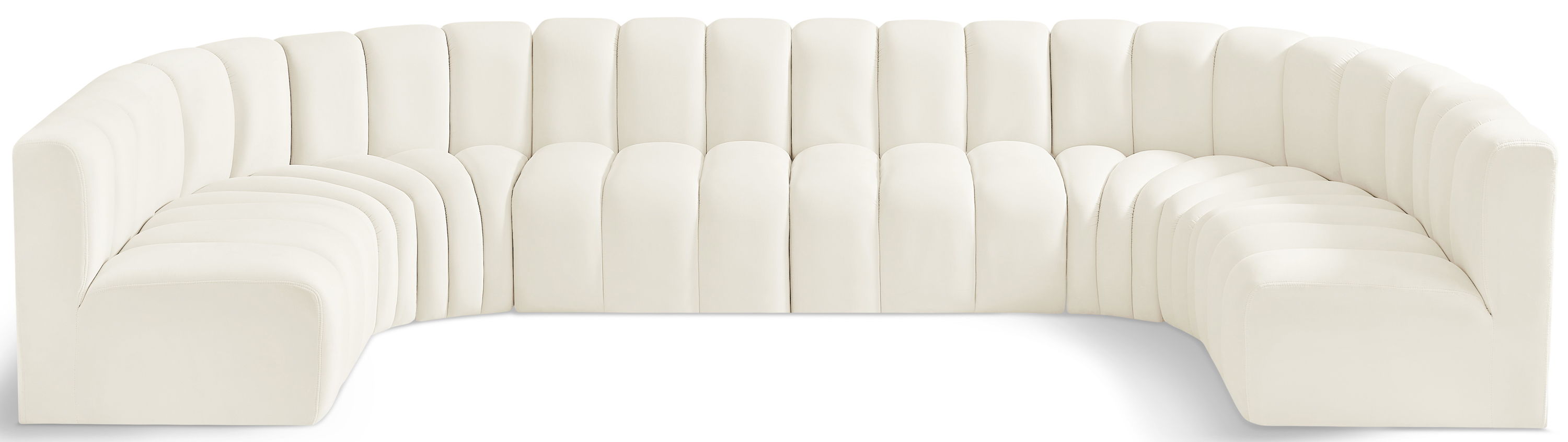 Arc - Velvet Modular U-Shaped Sectional - Cream