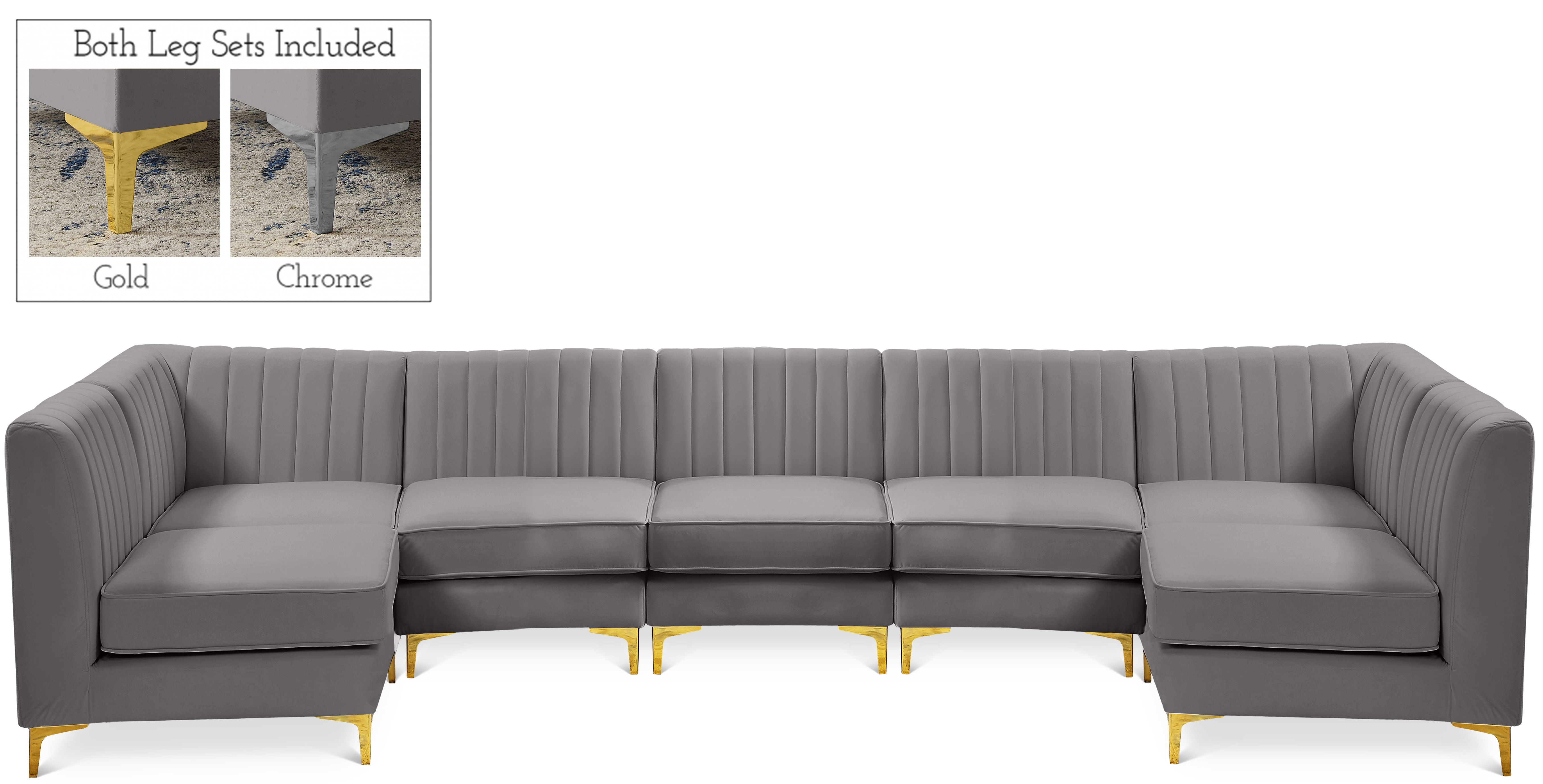 Alina - 7 Piece Modular Sectional - Gray