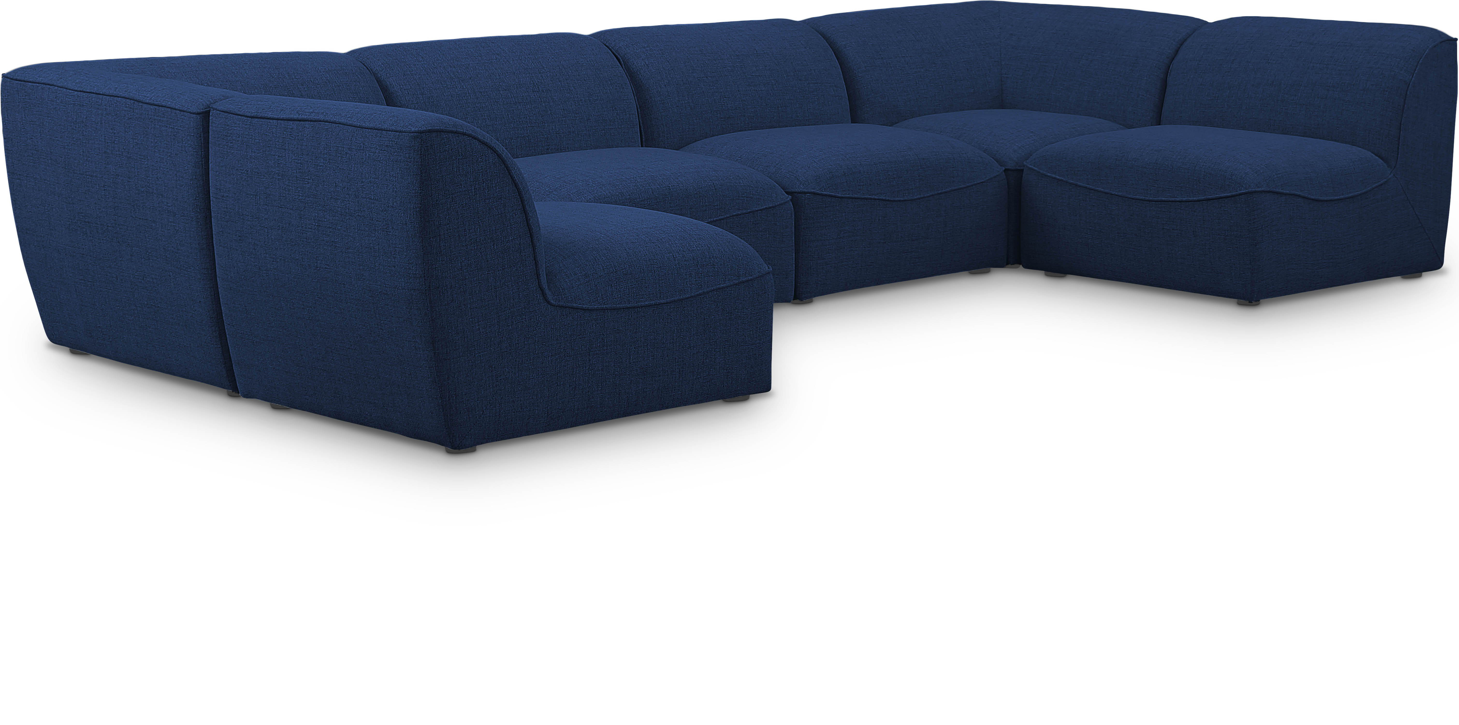 Miramar - 6 Piece Modular U-Shaped Sectional - Navy