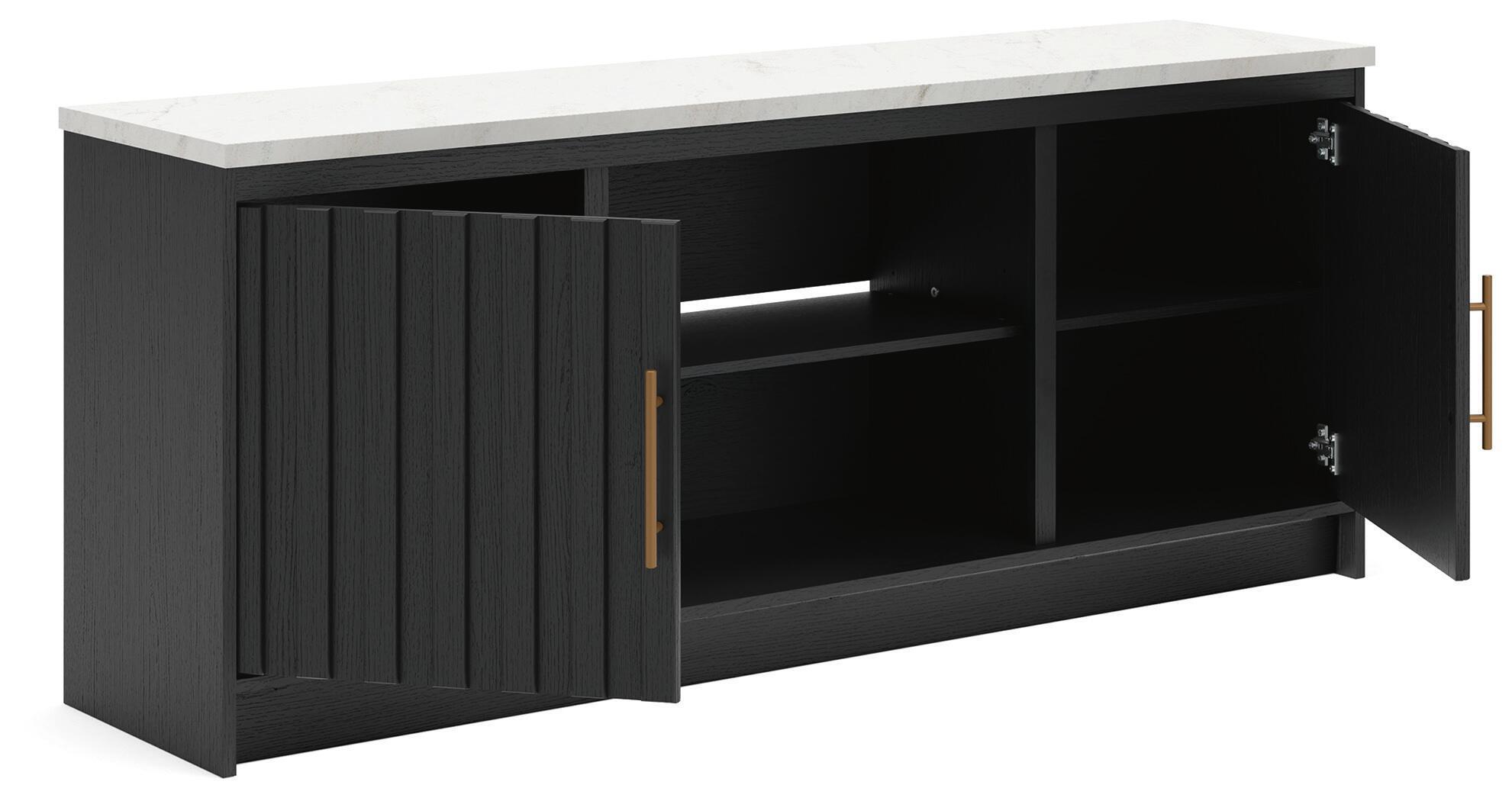 Ashley Furniture Cadmori - XL TV Stand With Fireplace Option - Black / White - Image 5
