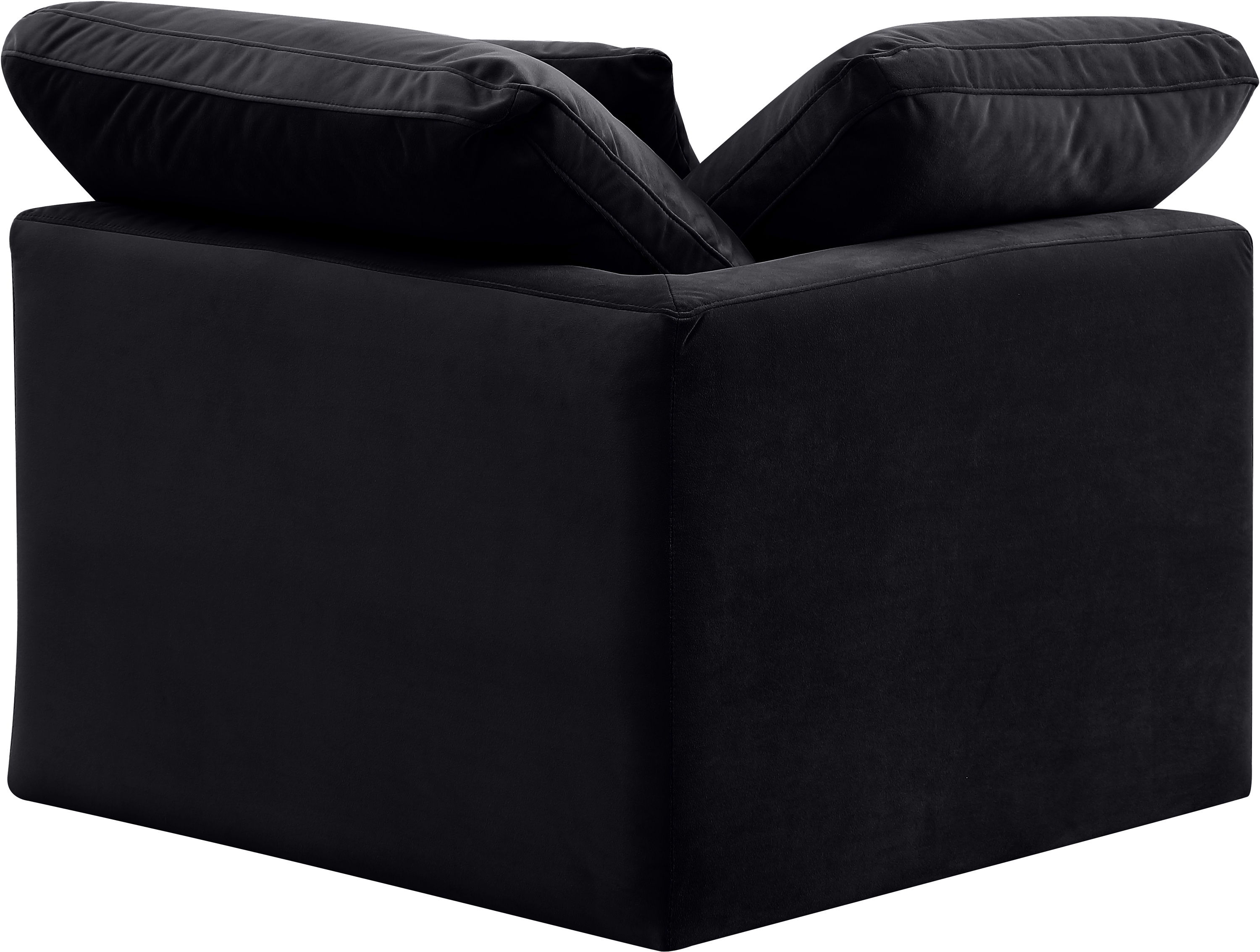 Indulge - Velvet Corner Chair - Black