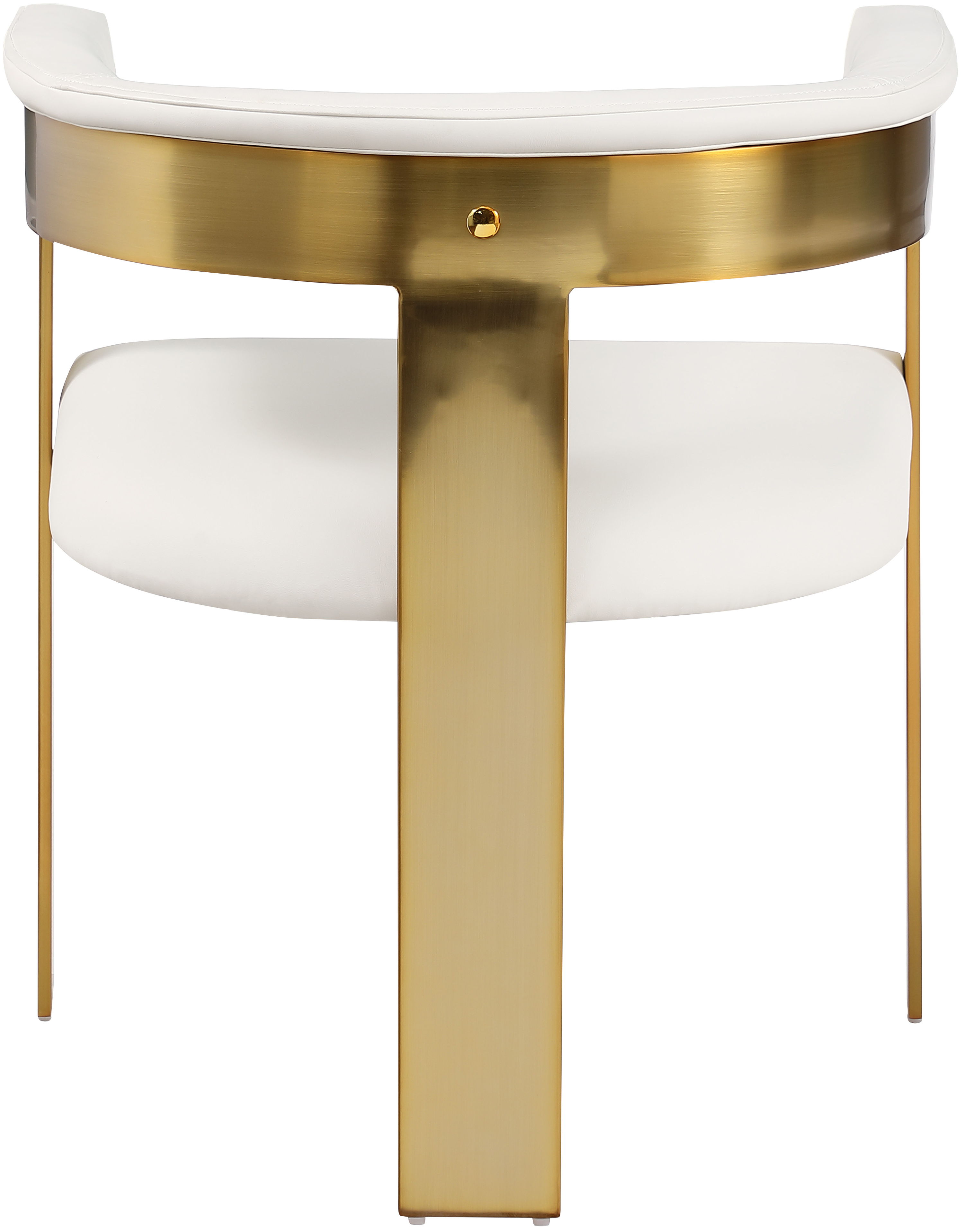 Romeo - Faux Leather Dining Chair With Gold Base (Set of 2) - Cream