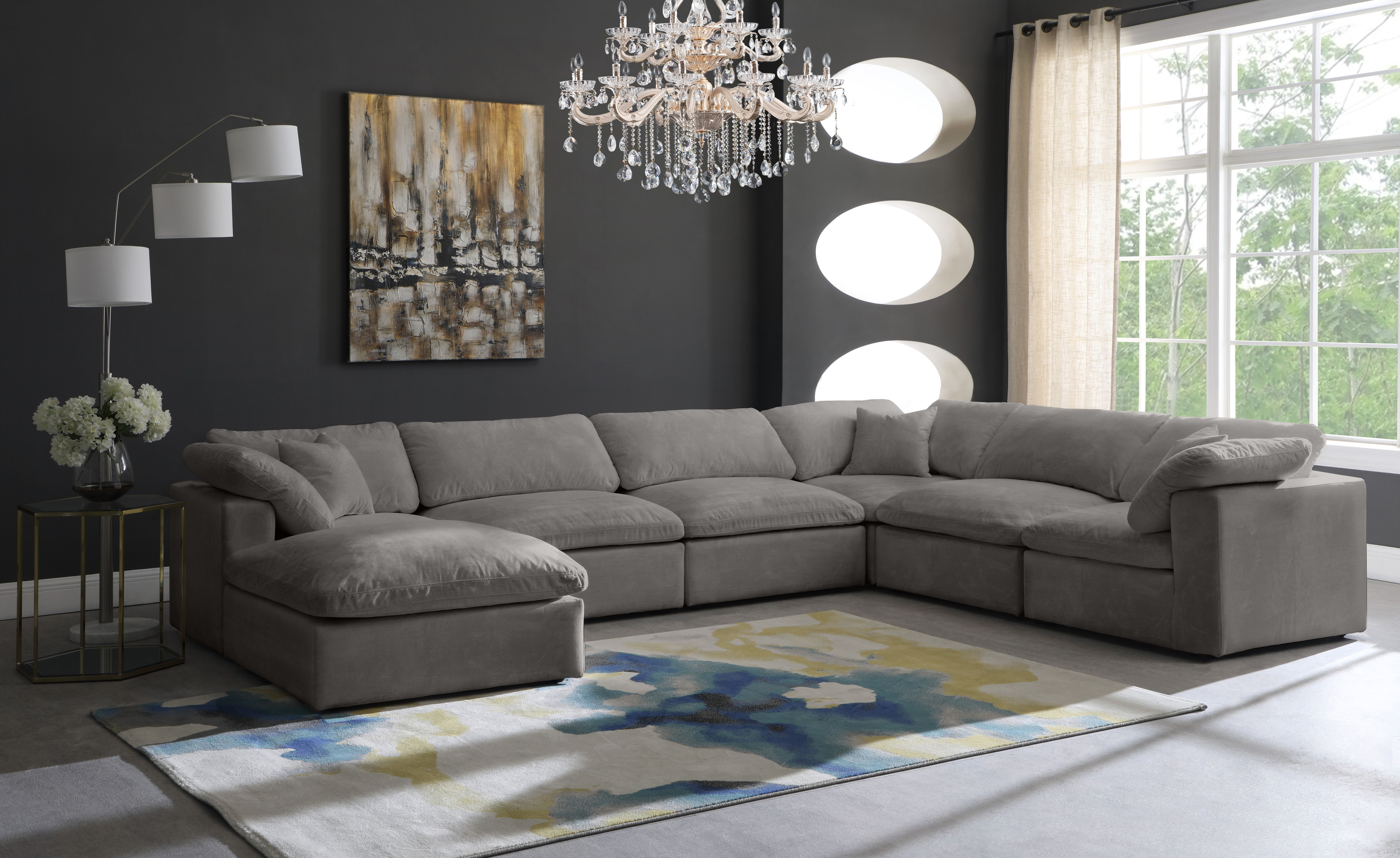 Cozy - 7 Piece Modular Sectional - Gray