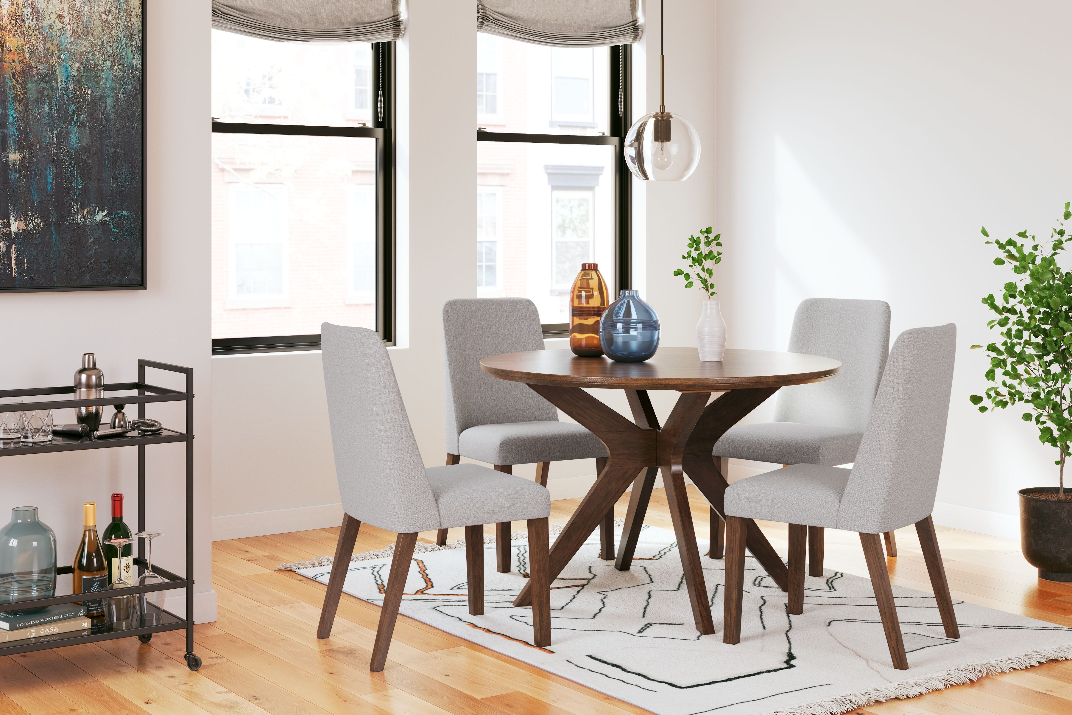 Ashley Lyncott - Brown / Gray - 5 Pc. - Dining Room Table, 4 Side Chairs