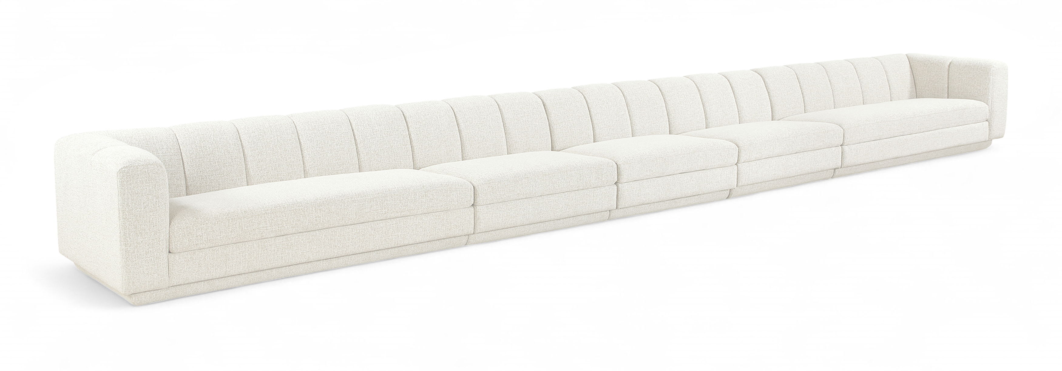 Modari - Fabric Upholstered 5 Piece Modular Sofa - Cream