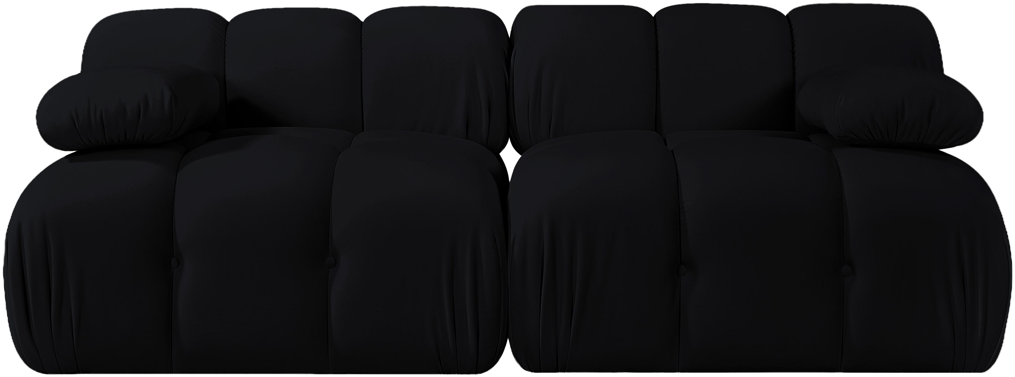 Orin - Velvet Performance Fabric Upholstered 2 Piece Modular Sofa - Black