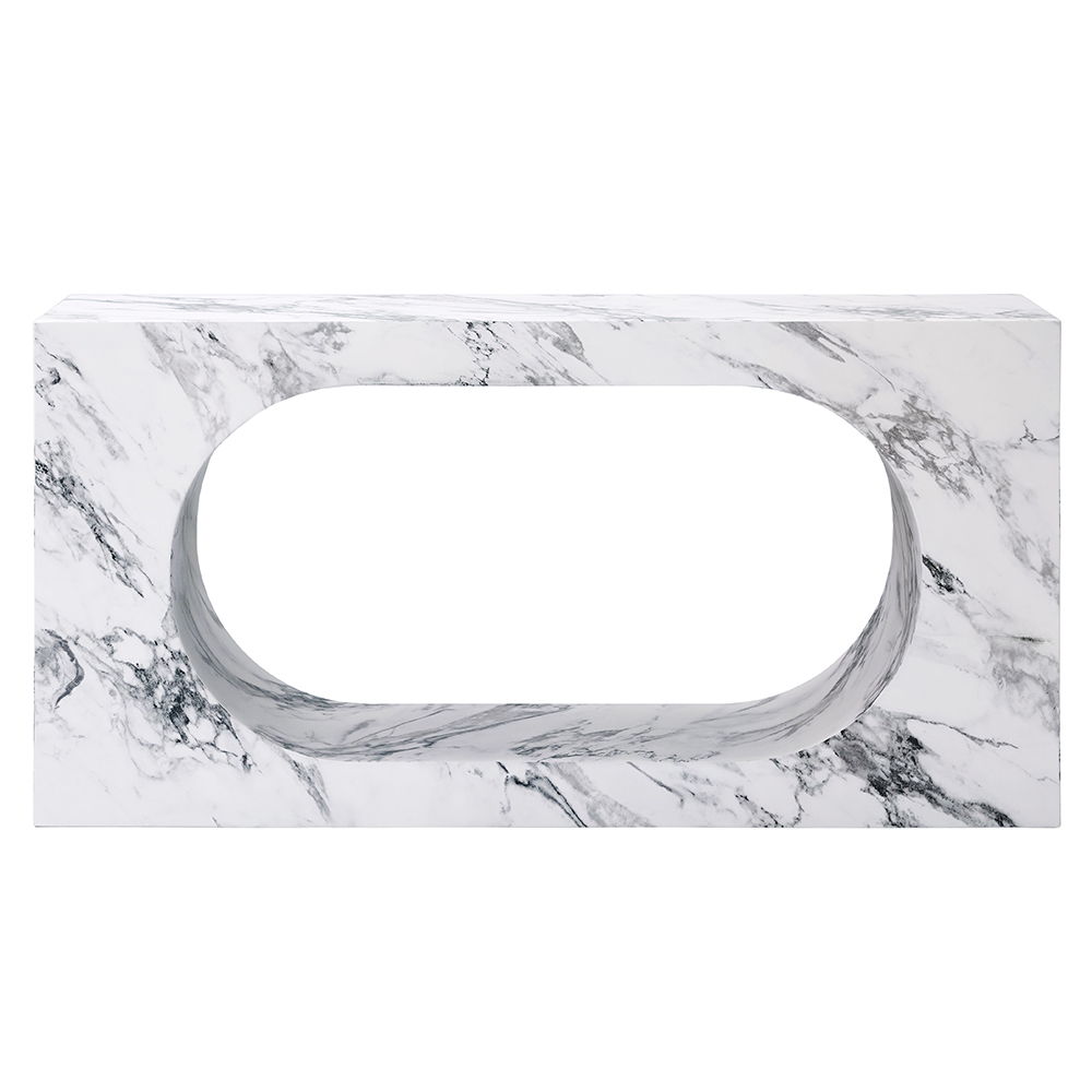 Fritzy - 59" Console Table - Engineered Stone, white, view 6