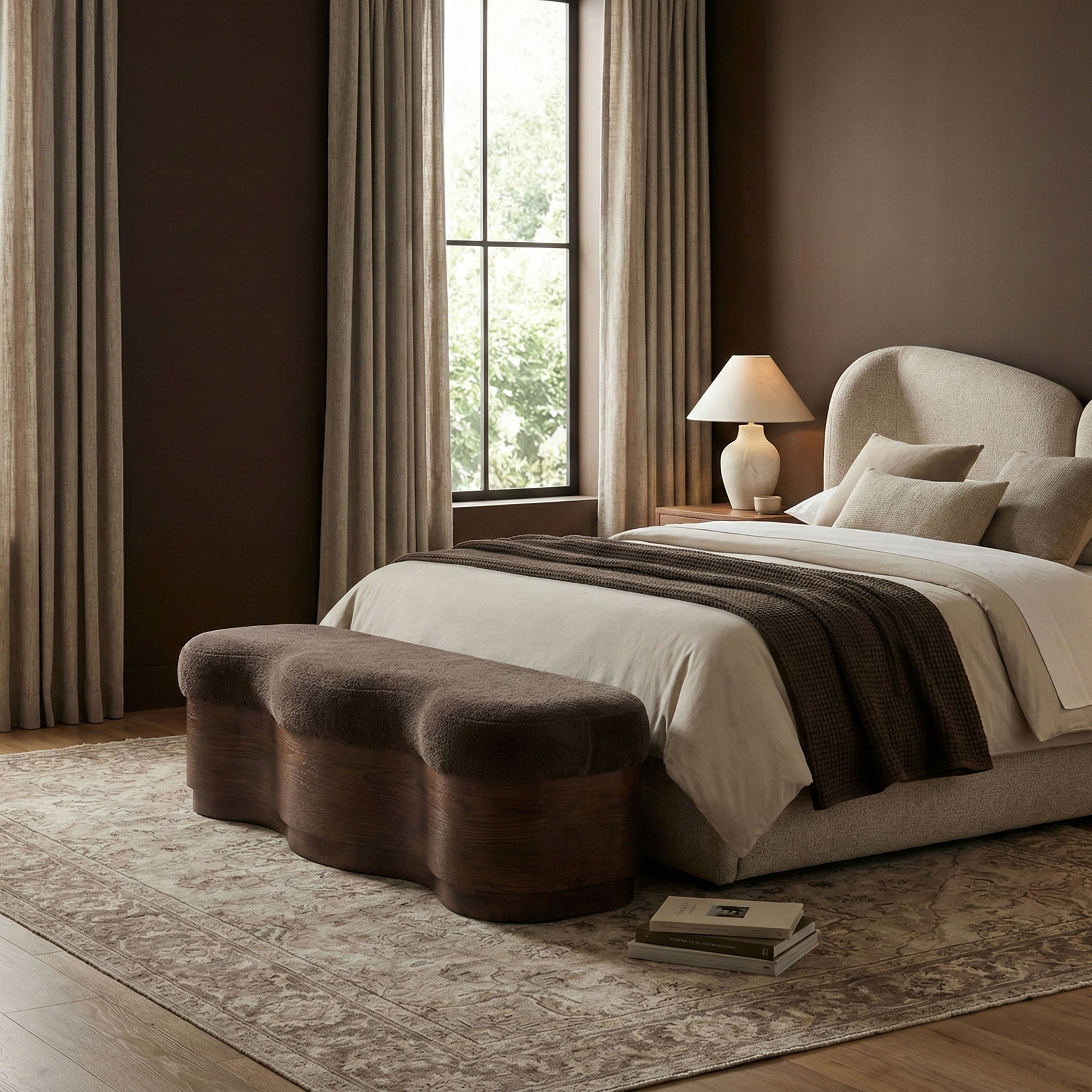 Savoy - Bench With Brown Base - Brown