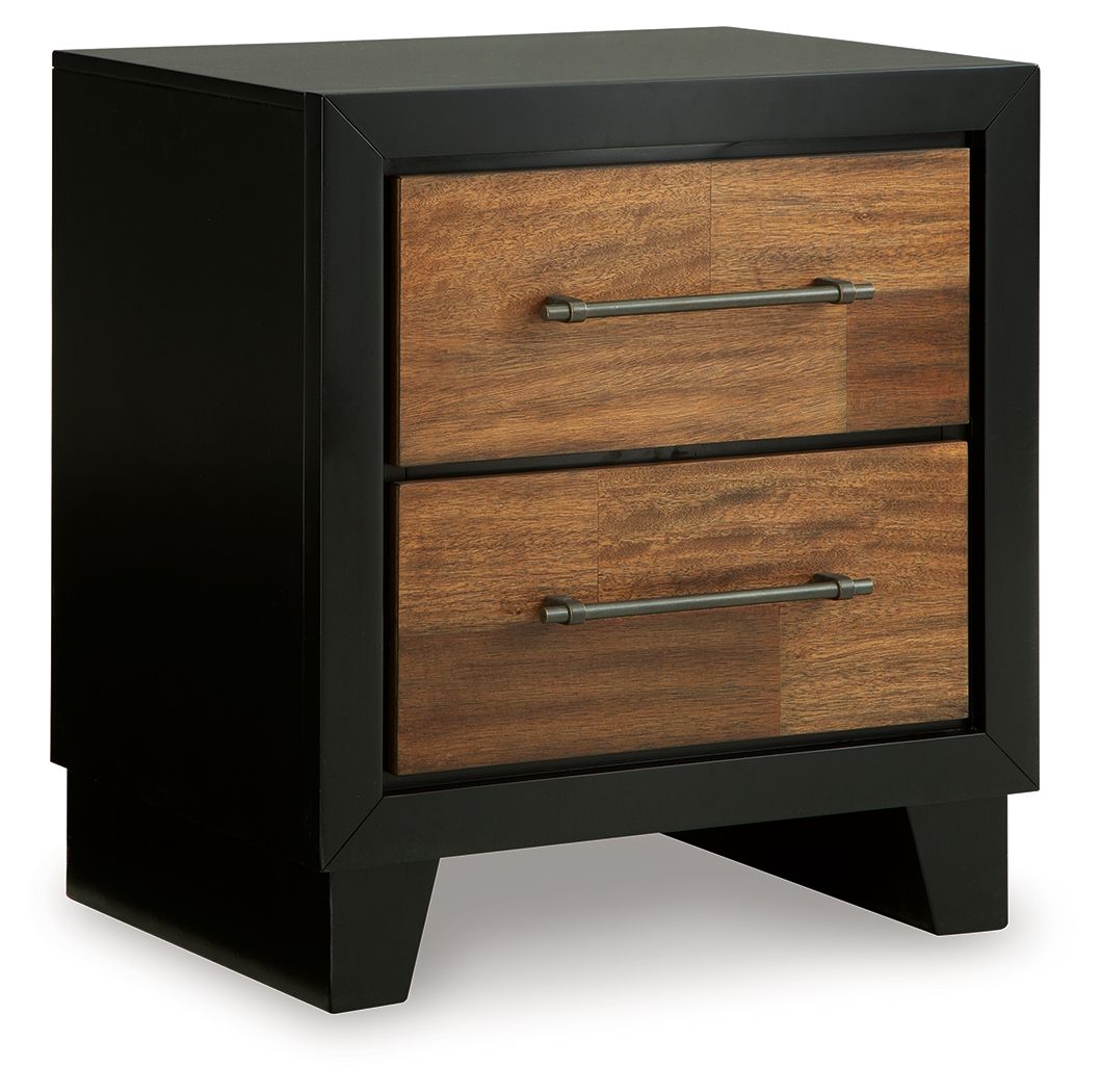 Ashley Kraeburn Two Drawer Night Stand - Brown/Black