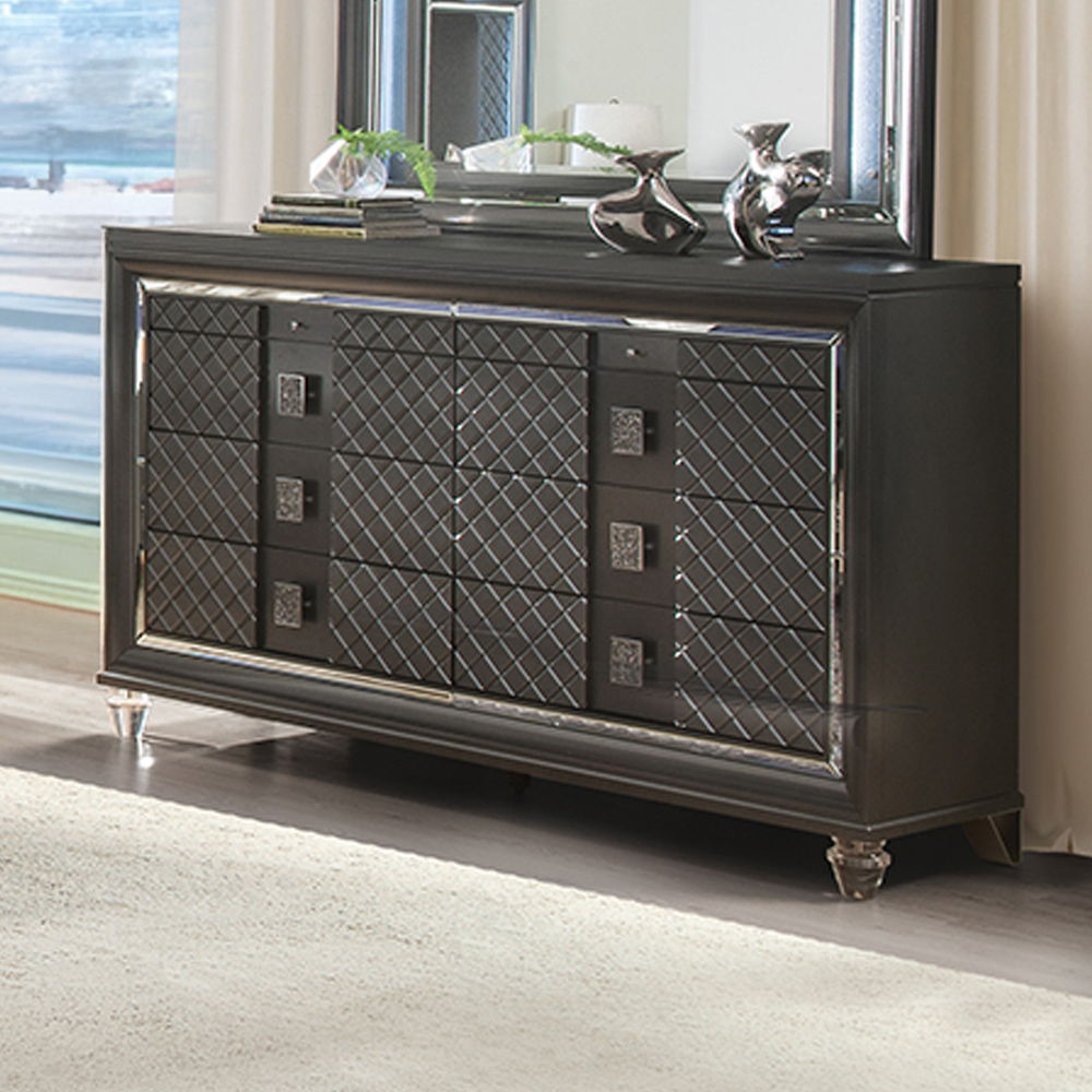 Sawyer - Dresser - Metallic Gray, dark gray