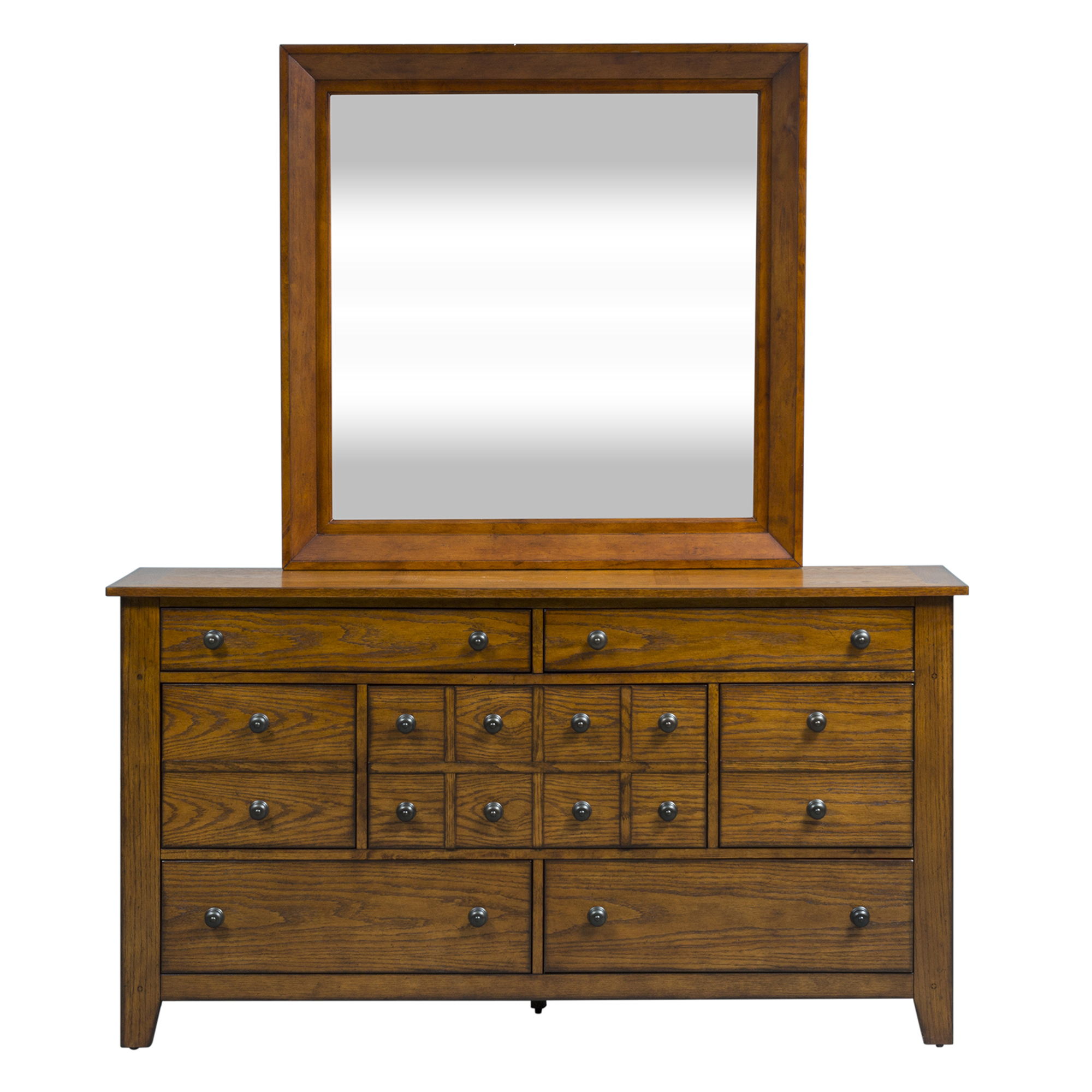 Liberty Furniture Grandpas Cabin - Dresser & Mirror - Aged Oak