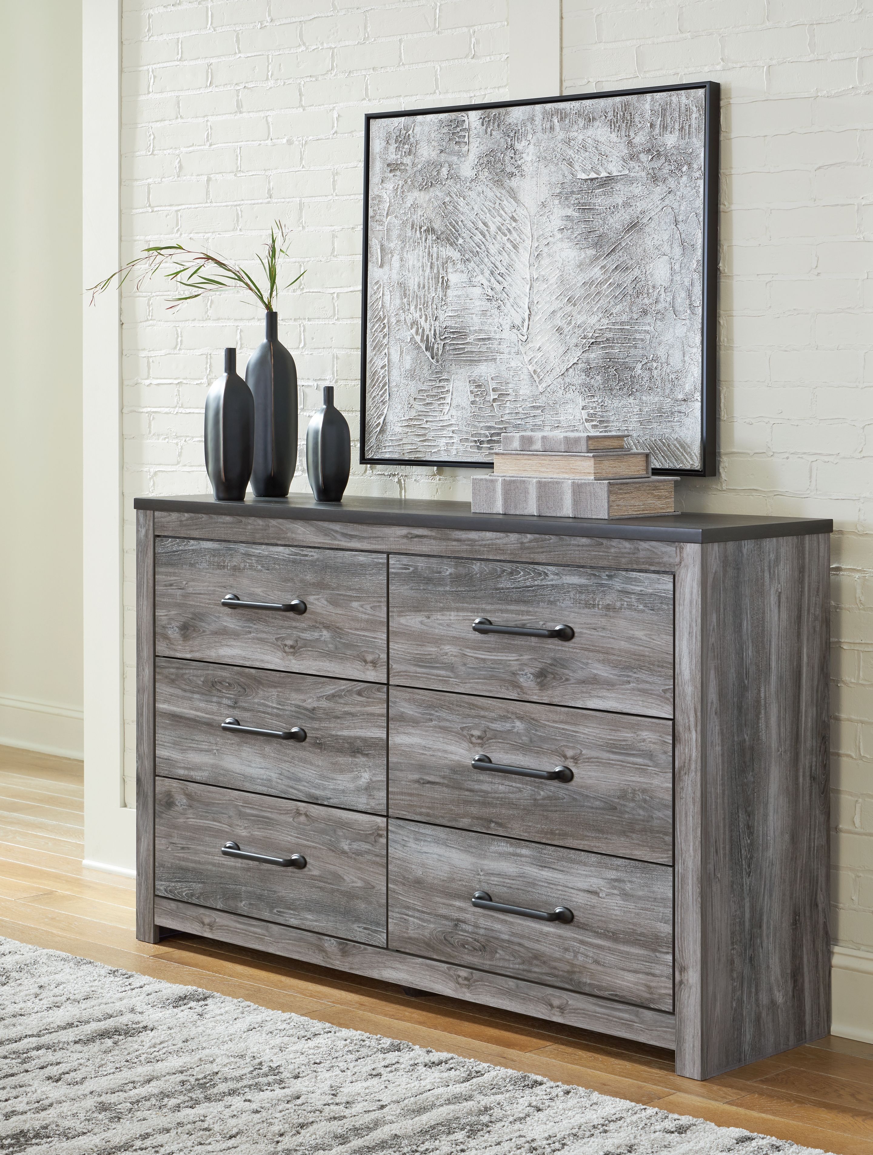 Ashley Furniture Bronyan - Six Drawer Dresser - Dark Gray - Image 2