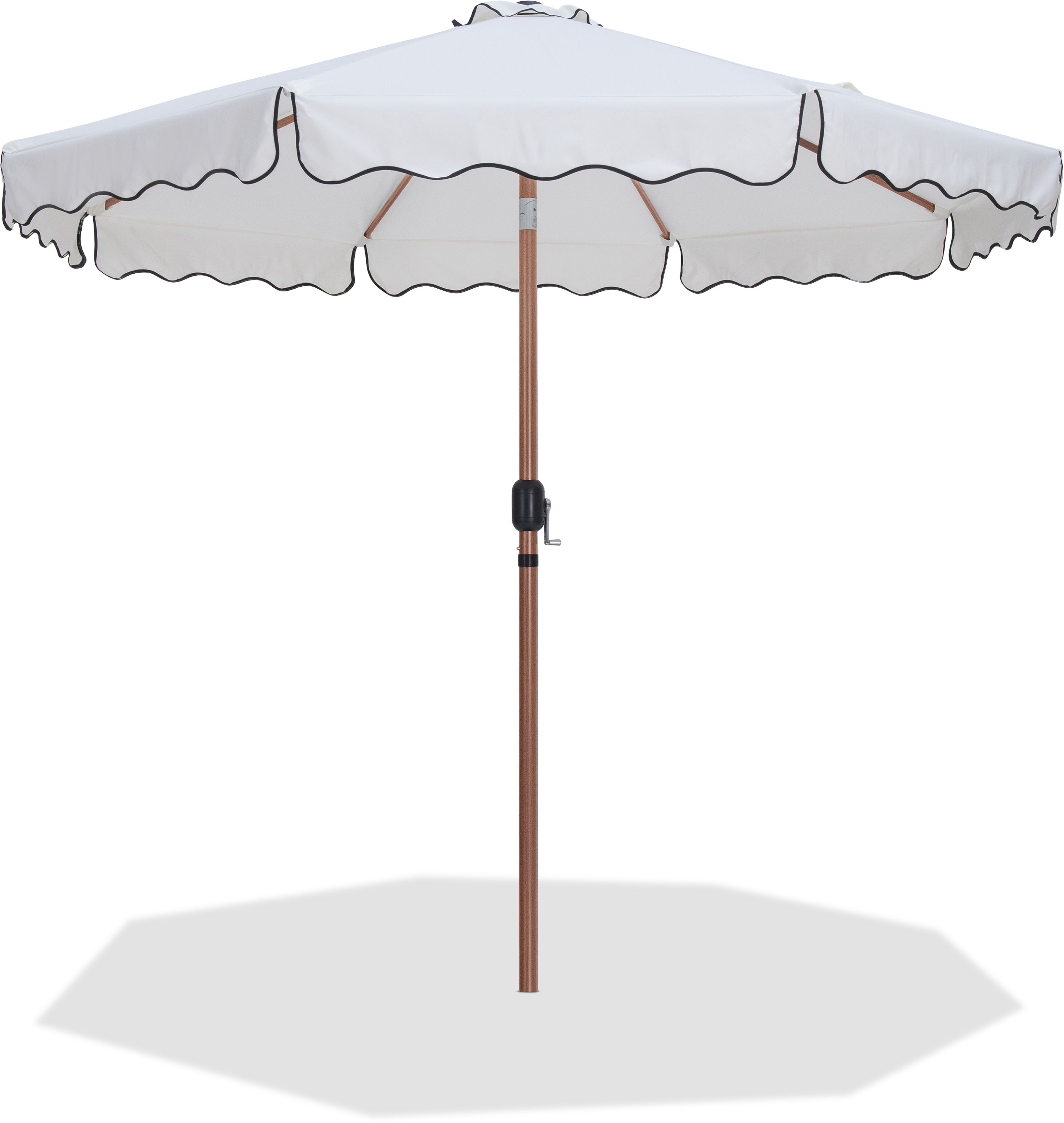 Amalfi - Fabric With Black Piping Patio Umbrella - White