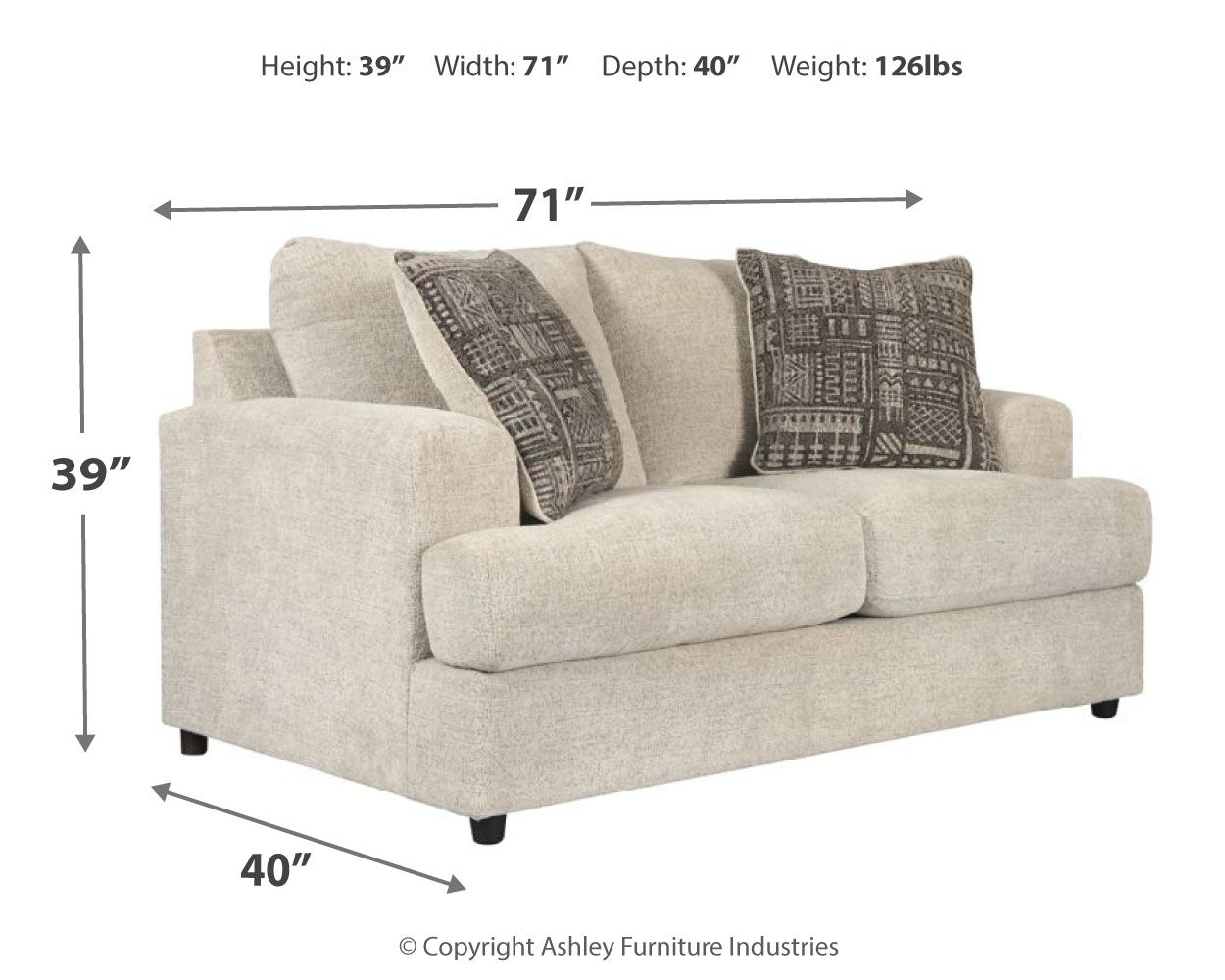 Ashley Furniture Soletren - Loveseat - Stone - Image 6