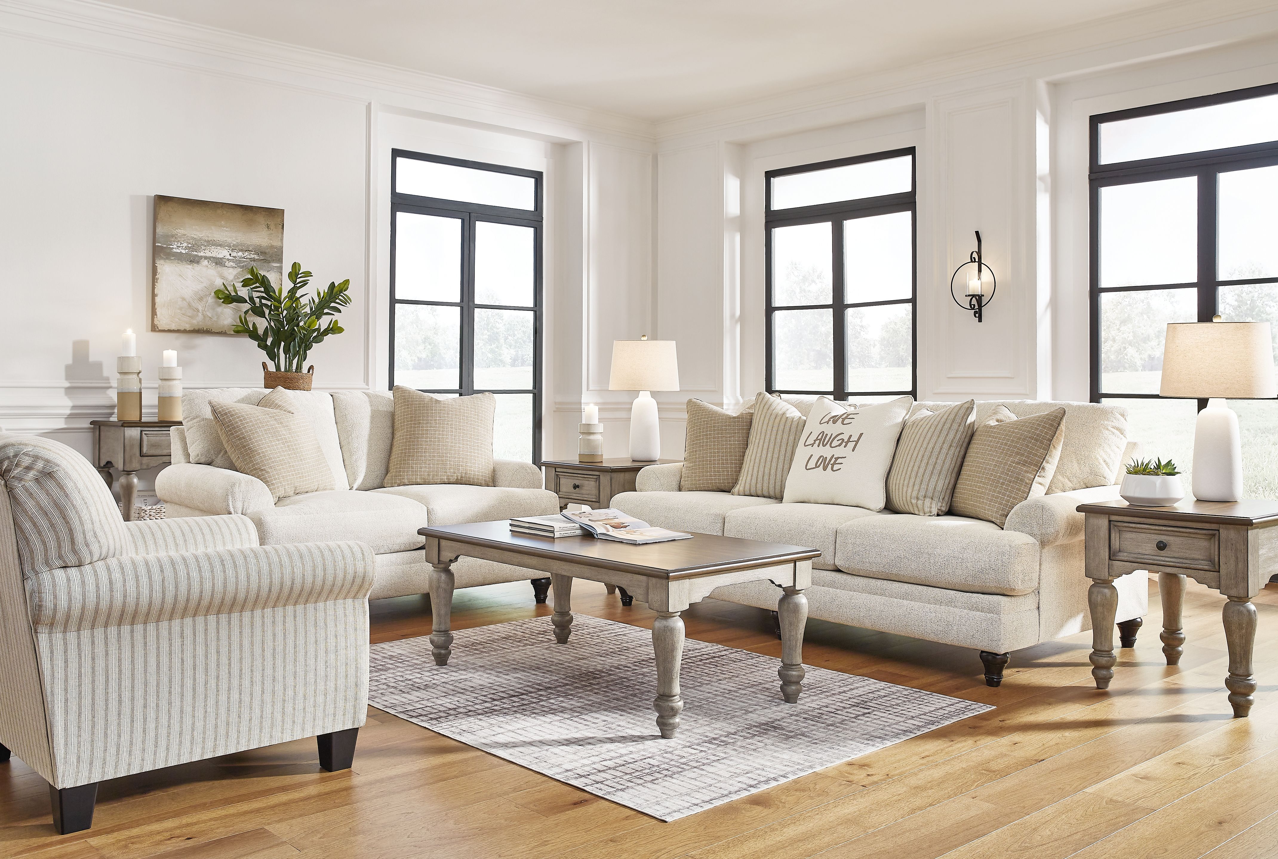 Ashley Valerani - Sandstone - Sofa, Loveseat, Accent Chair