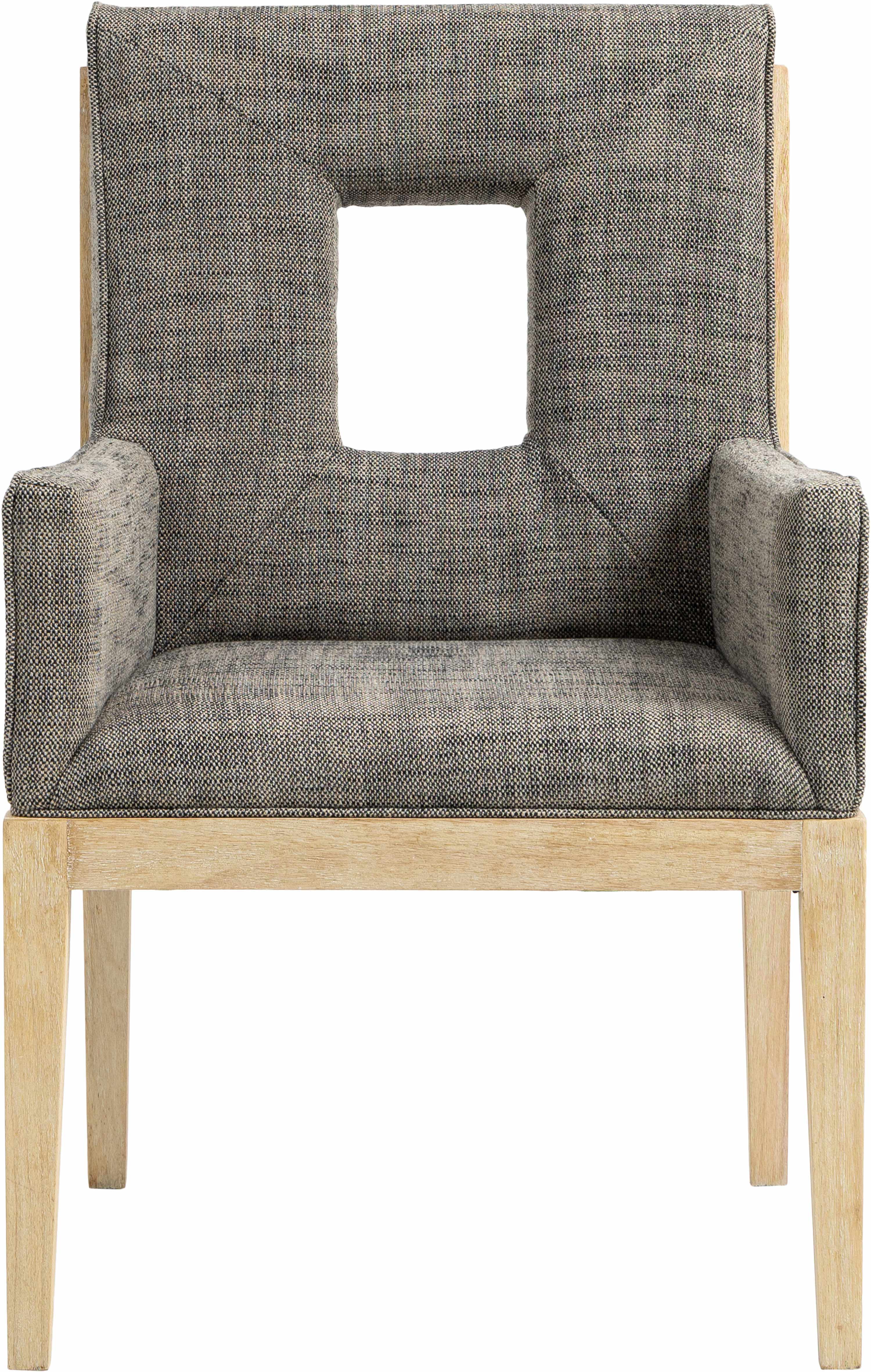 Gwendolyn - Dining Arm Chair With Natural Frame - Gray