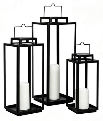 Gilmerland – Indoor/Outdoor Lantern Set (Set of 3) – Black