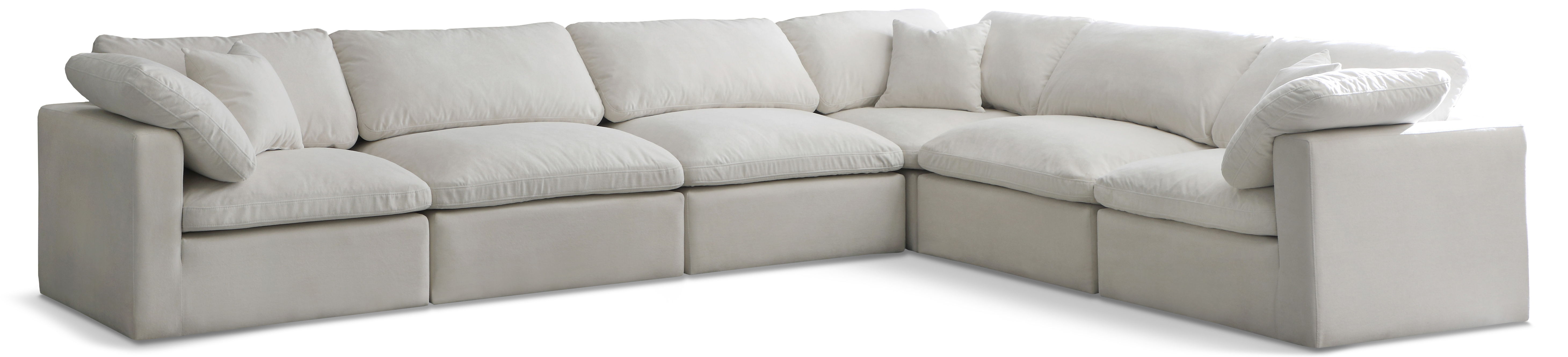 Plush - 6 Piece Modular Corner Sectional - Cream