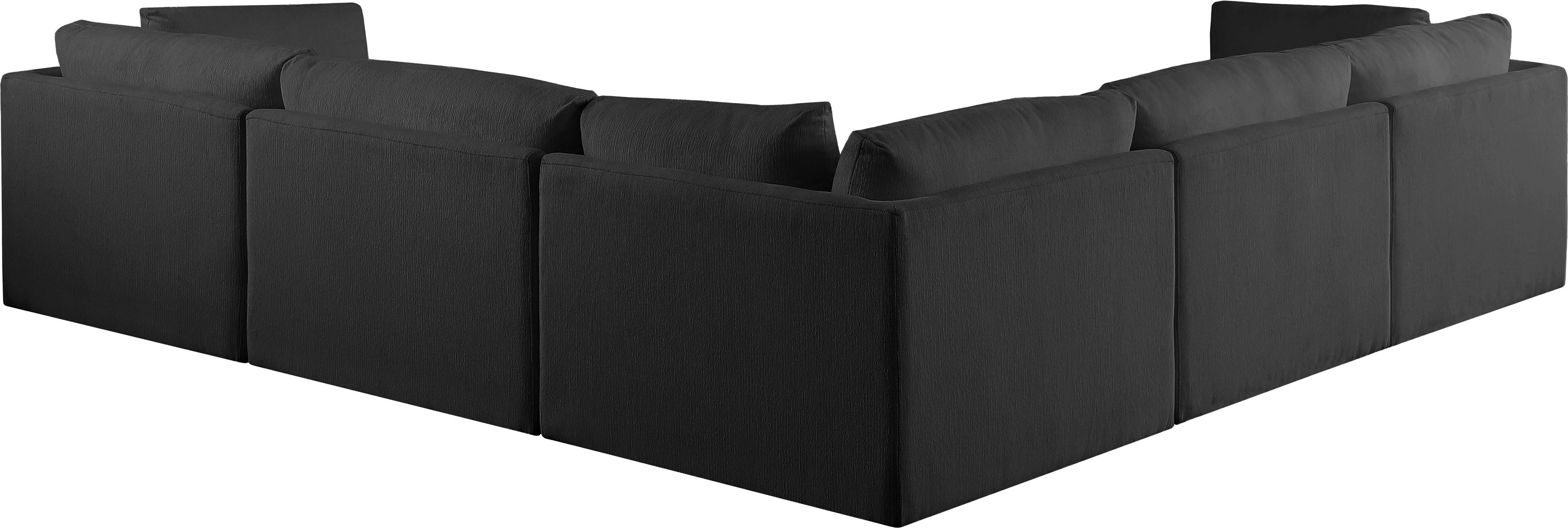 Ease - 5 Piece Modular Corner Sectional - Black