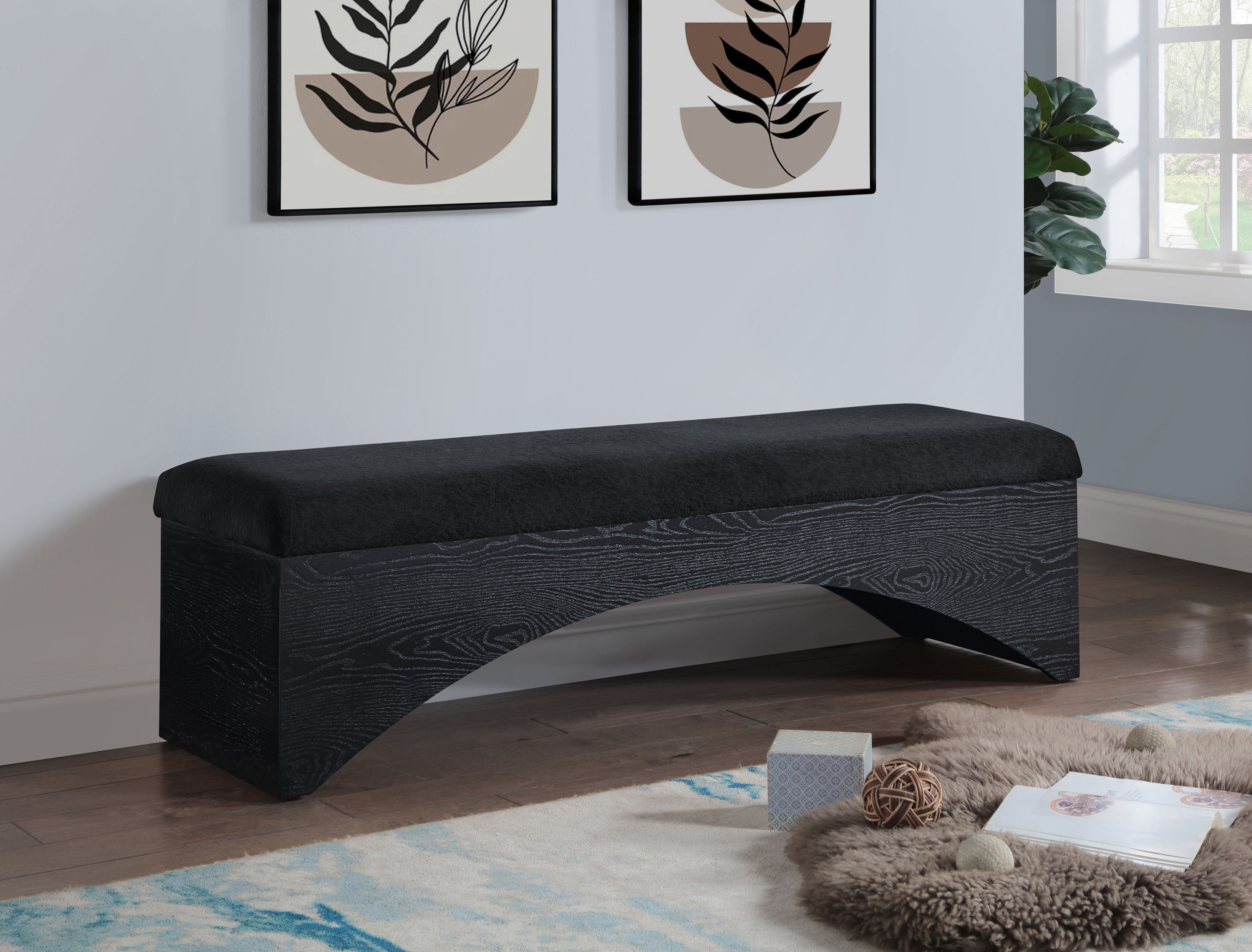 Lawson - Bench With Black Base - Black